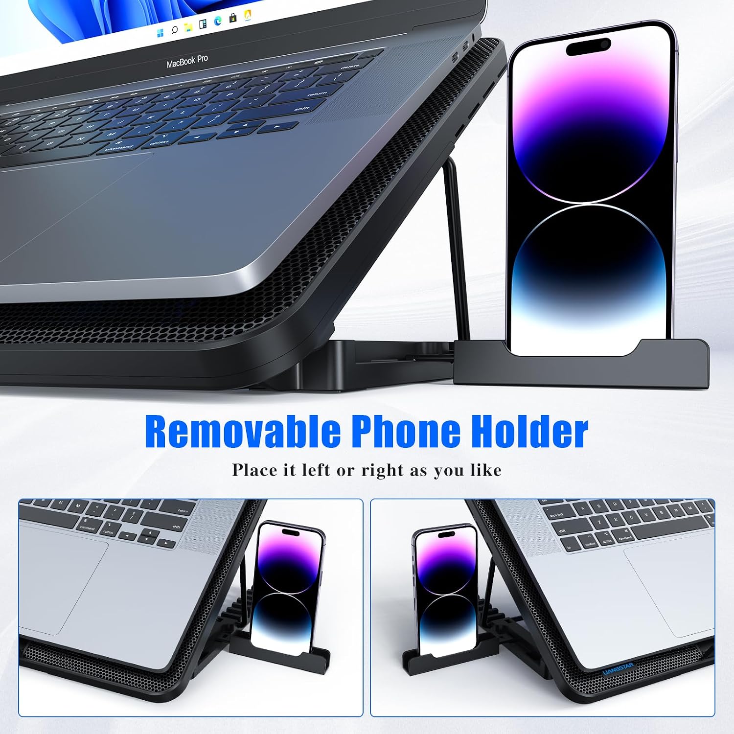 BASE DE ENFRIAMIENTO PARA LAPTOP LIANGSTAR CON 8 VENTILADORES SILENCIOSOS PARA LAPTOPS DE 12 A 17 PULGADAS - 5
