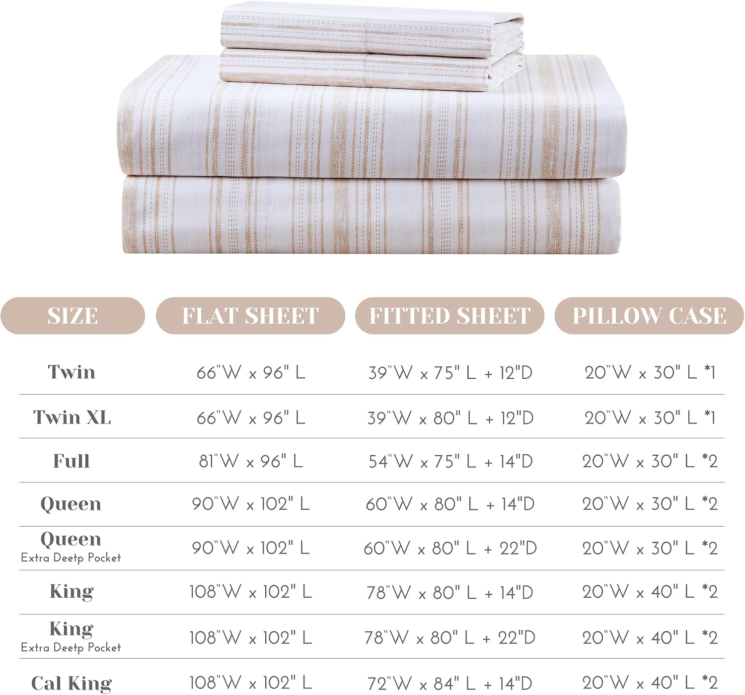 JUEGO DE SÁBANAS COMFORT SPACES QUEEN 100% ALGODÓN PERCAL 4 PIEZAS TAUPE - 4