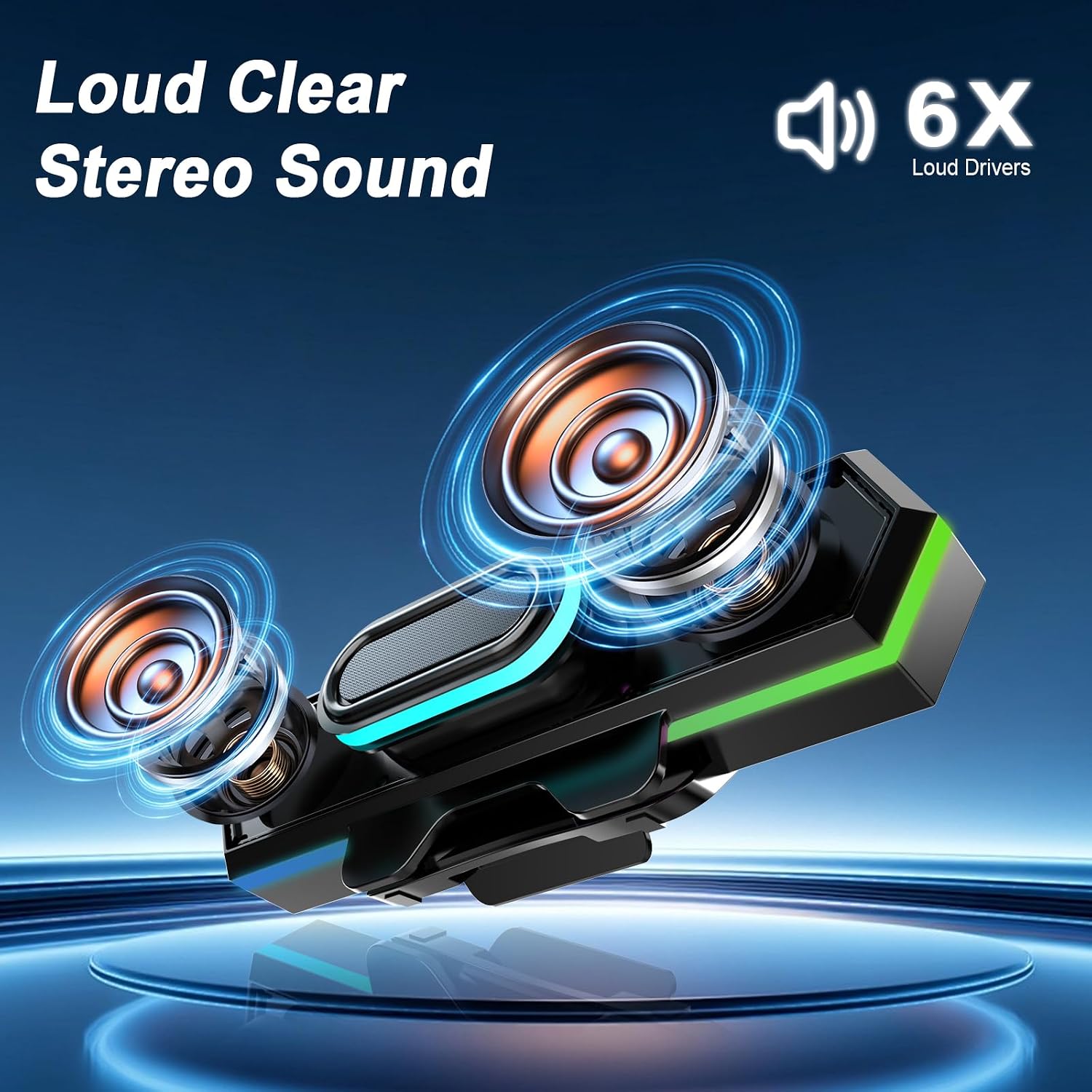 PARLANTES PARA COMPUTADORA HUPOAF GE19 CON CLIP Y LUCES RGB - 2