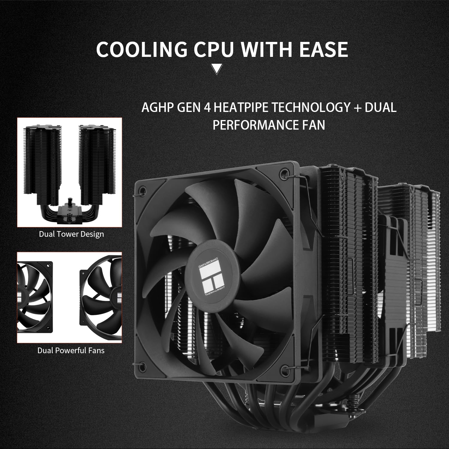 ENFRIADOR DE CPU THERMALRIGHT PEERLESS ASSASSIN 140 BLACK DOBLE TORRE CON 6 HEAT PIPES Y VENTILADORES DUALES PWM - 4
