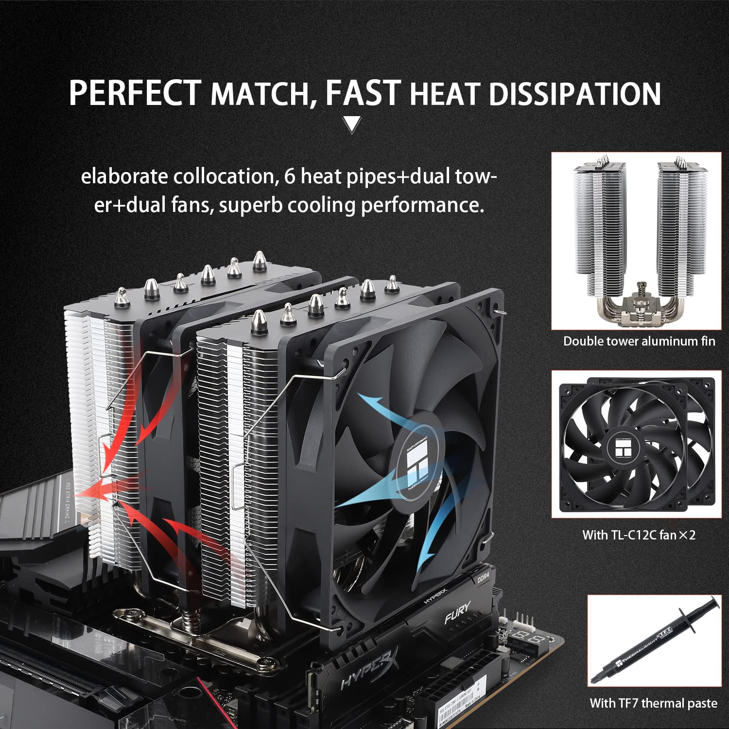REFRIGERADOR PARA CPU THERMALRIGHT PEERLESS ASSASSIN 120 SE 6 HEAT PIPES DUAL 120MM PWM - 3