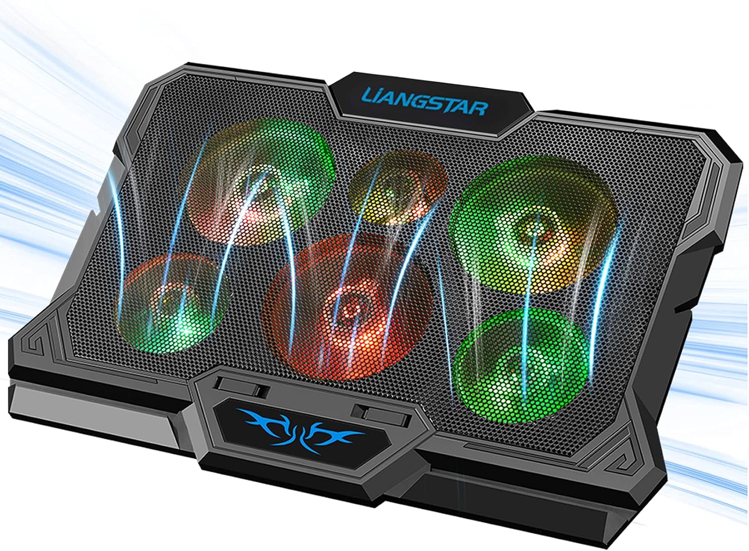 BASE DE ENFRIAMIENTO PARA LAPTOP LIANGSTAR 6 VENTILADORES RGB PARA LAPTOPS 15.6-17 PULGADAS - 1