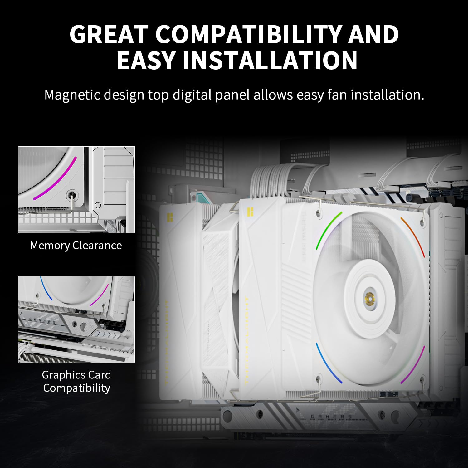 ENFRIADOR DE CPU THERMALRIGHT ROYAL PRETOR 130 ULTRA WHITE 7 HEAT PIPES PARA INTEL Y AMD - 4