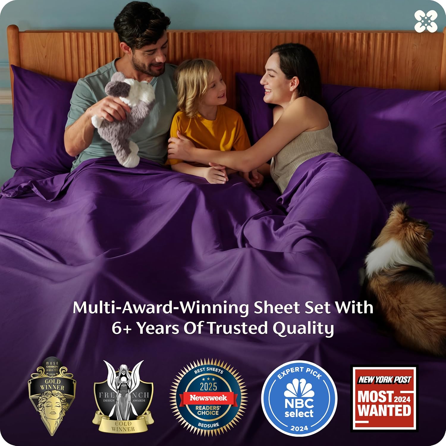 JUEGO DE SÁBANAS BEDSURE PUREWOVEN 100% RAYÓN DE BAMBÚ FULL 4 PIEZAS - 3
