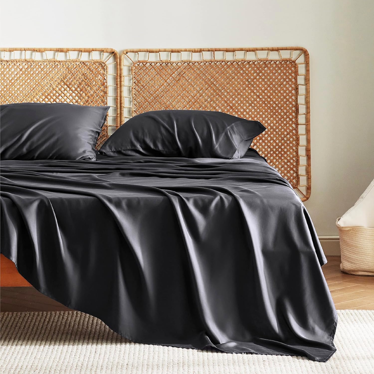 JUEGO DE SÁBANAS BEDSURE PUREWOVEN 100% RAYÓN DE BAMBÚ FULL 4 PIEZAS - 1