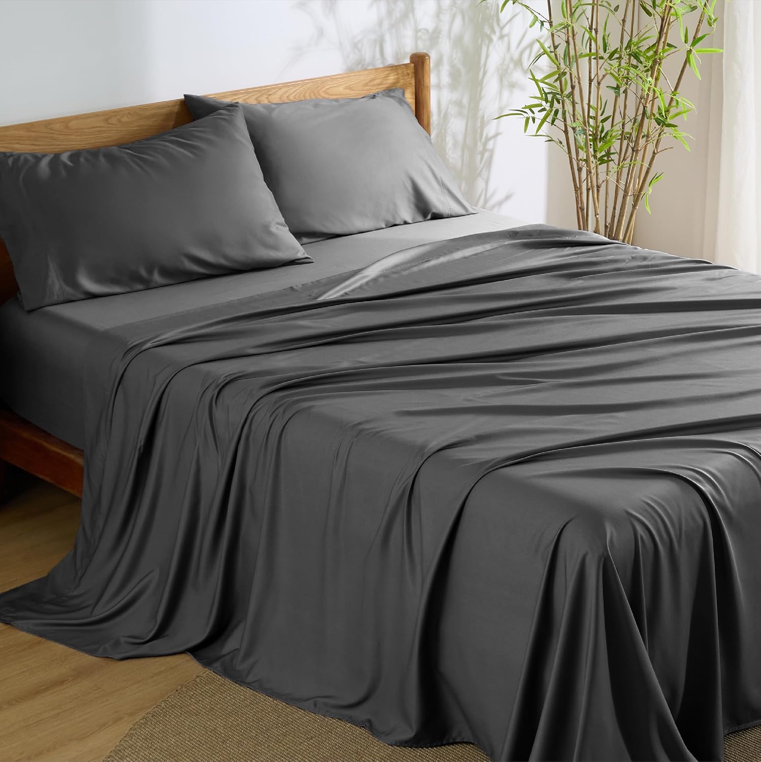 JUEGO DE SÁBANAS BEDSURE PUREWOVEN 100% RAYÓN DE BAMBÚ FULL 4 PIEZAS - 1
