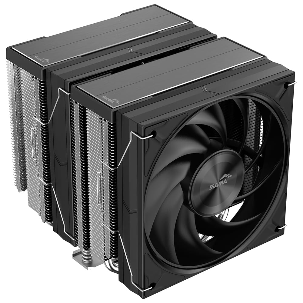 ENFRIADOR DE CPU SAMA A60E DUAL TOWER 265W TDP PLATA - 1
