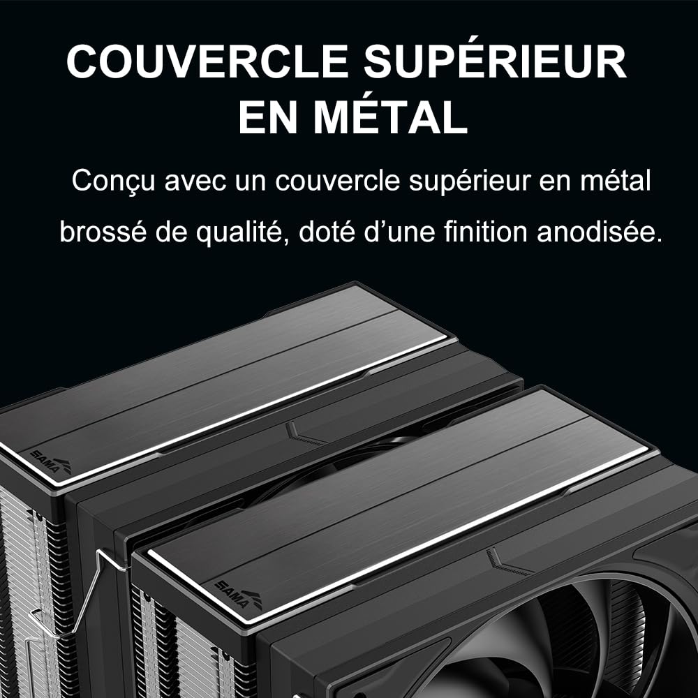 ENFRIADOR DE CPU SAMA A60E DUAL TOWER 265W TDP PLATA - 2