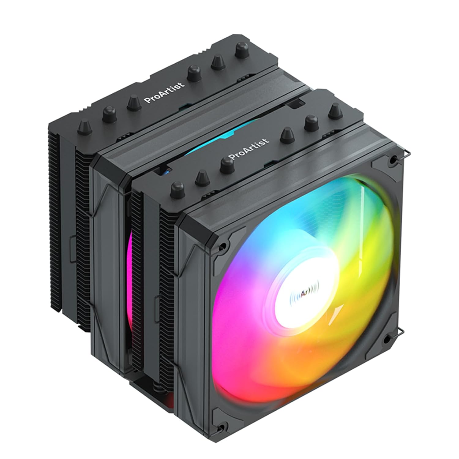 ENFRIADOR DE CPU PROARTIST BLACK DUAL TOWER E6 V4 RGB 250W TDP - 1