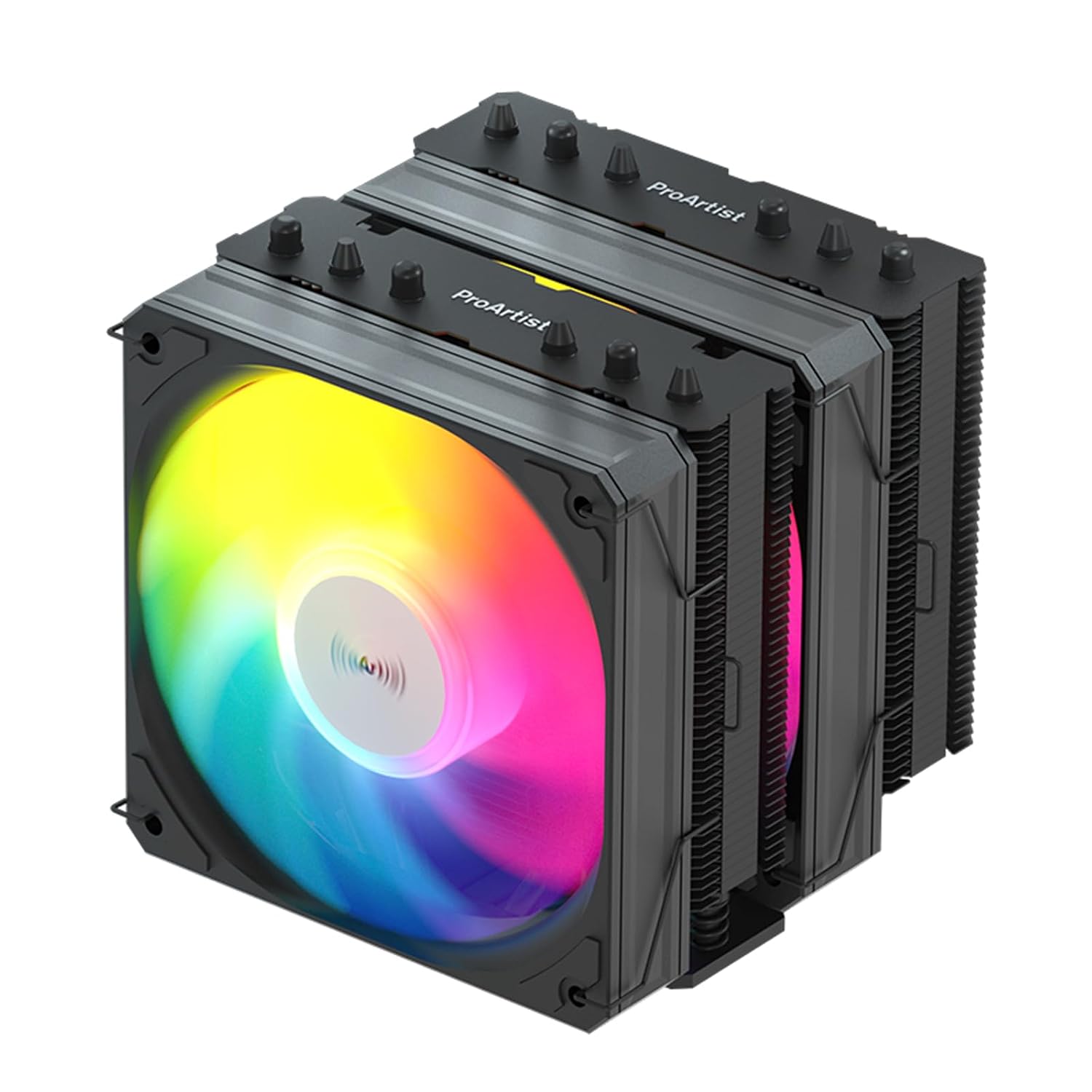 ENFRIADOR DE CPU PROARTIST BLACK DUAL TOWER E6 V4 RGB 250W TDP - 2