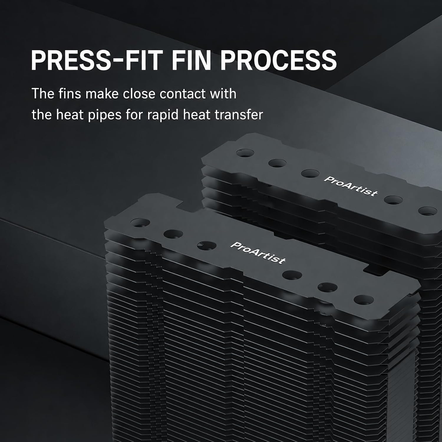 ENFRIADOR DE CPU PROARTIST BLACK DUAL TOWER E6 V4 RGB 250W TDP - 5