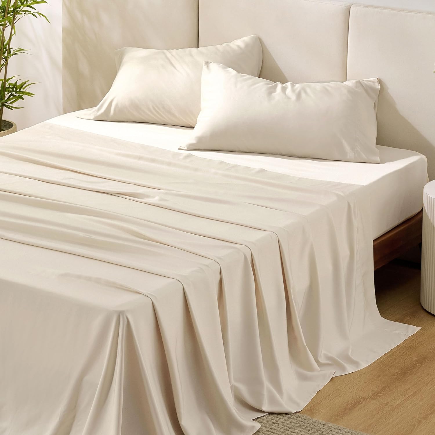 JUEGO DE SÁBANAS BEDSURE PUREWOVEN 100% RAYÓN DE BAMBÚ FULL 4 PIEZAS - 1