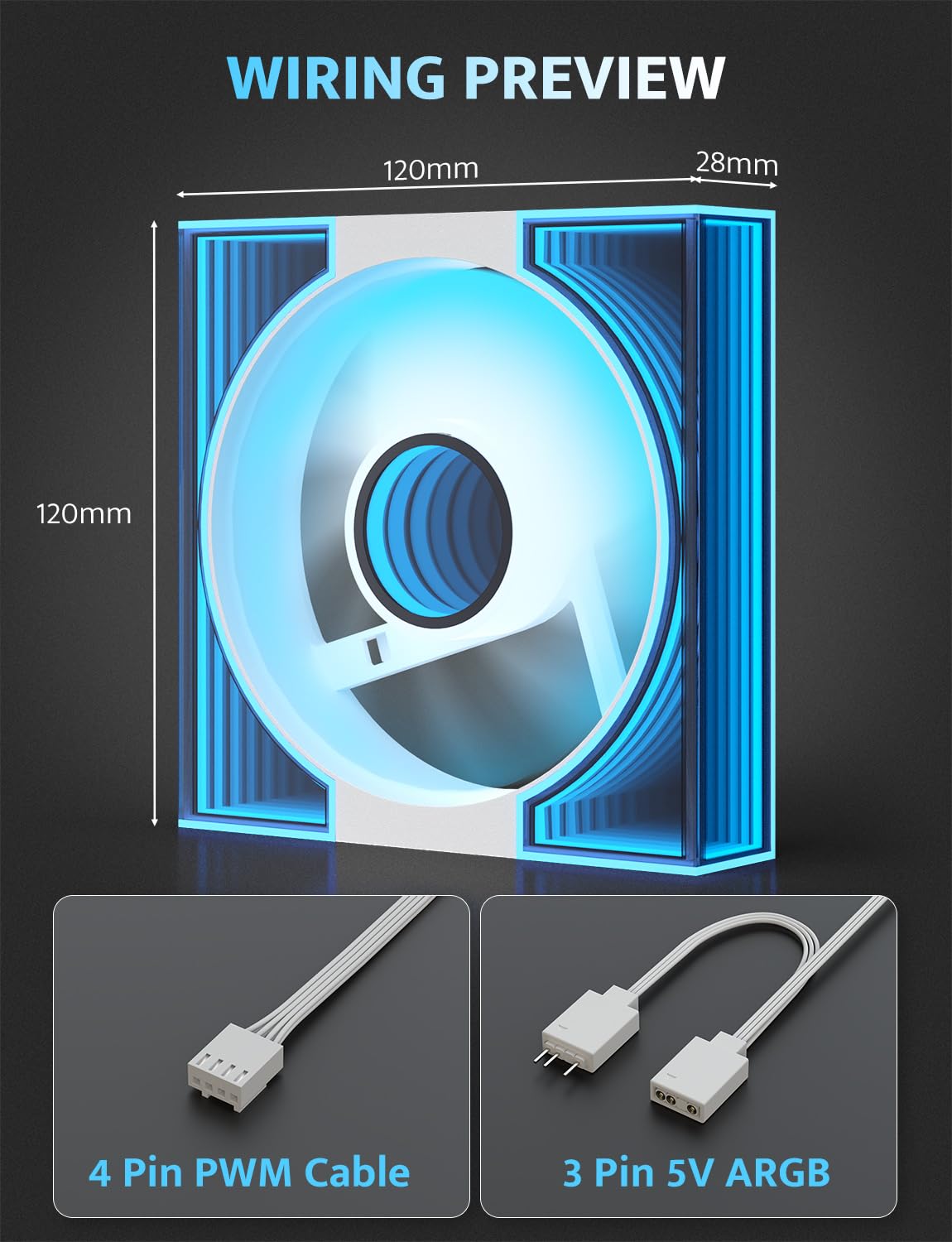 COOLER PARA PC DARKFLASH DM8 3-PACK 120MM ARGB PWM BLANCO - 5