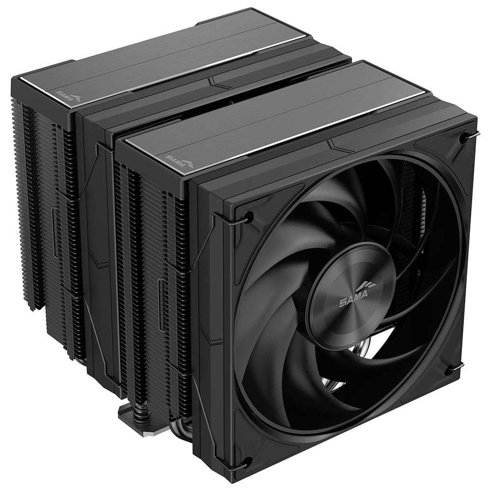 ENFRIADOR DE CPU SAMA A60B DUAL TOWER 265W TDP NEGRO - 1