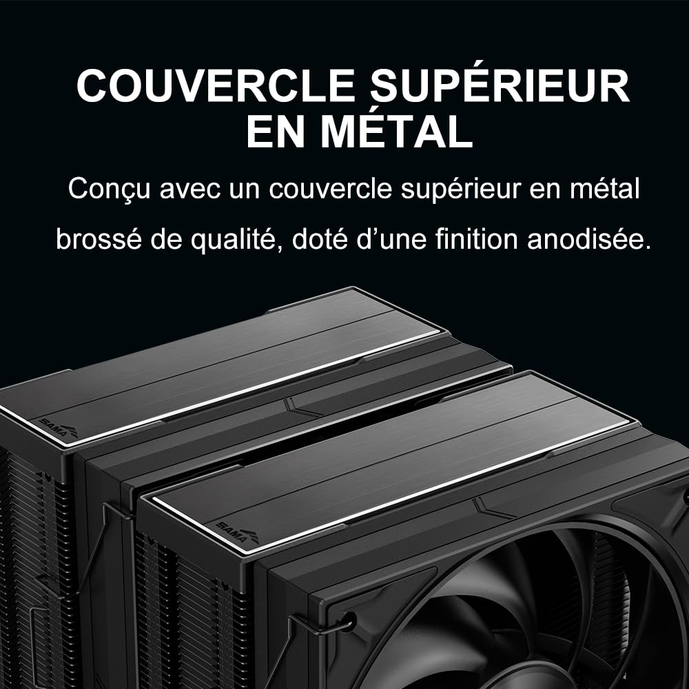 ENFRIADOR DE CPU SAMA A60B DUAL TOWER 265W TDP NEGRO - 3