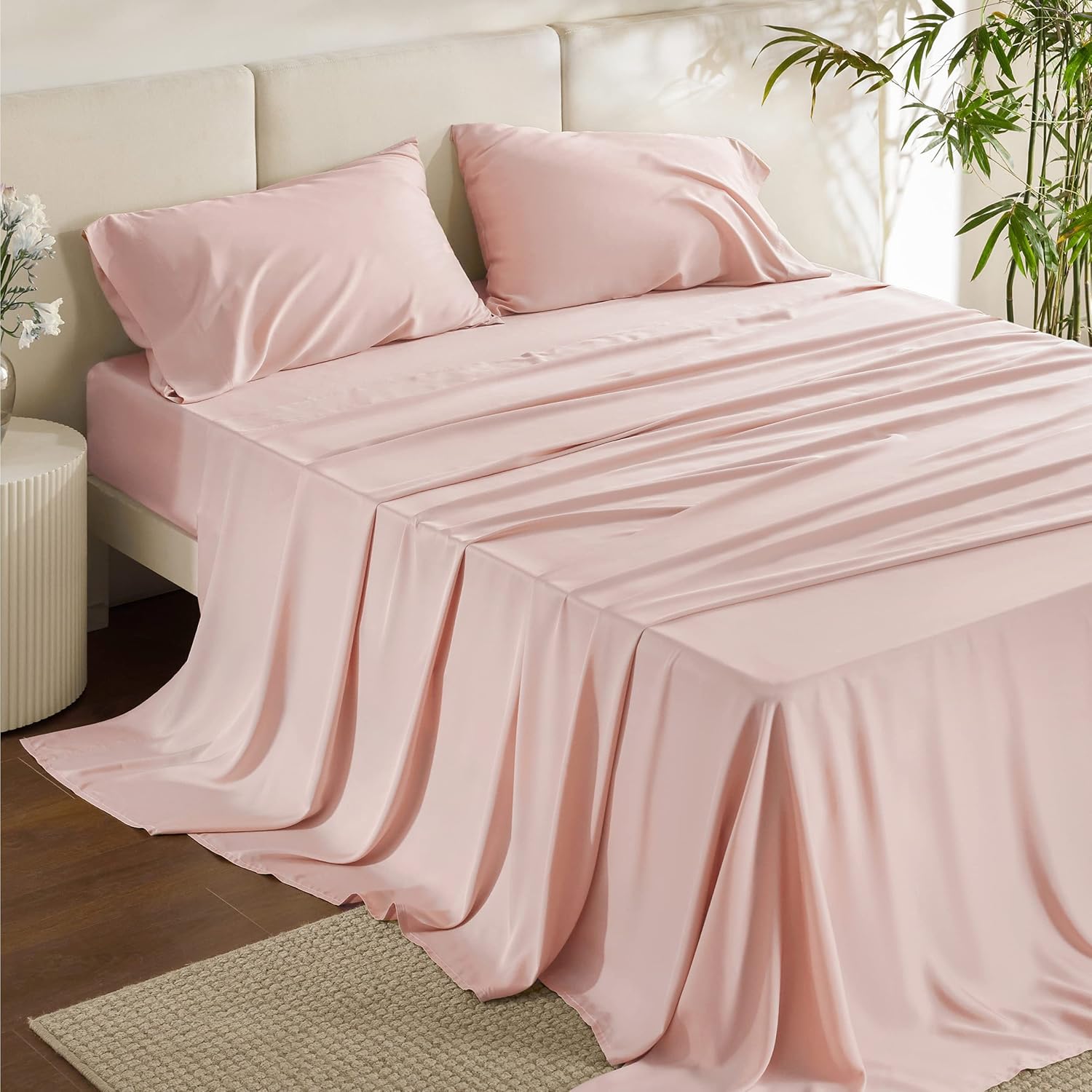 JUEGO DE SÁBANAS BEDSURE PUREWOVEN 100% RAYÓN DE BAMBÚ FULL 4 PIEZAS - 1
