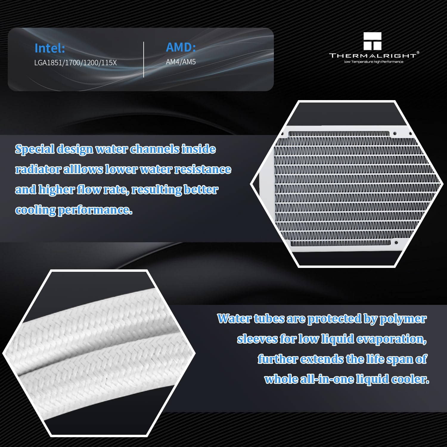 ENFRIADOR LÍQUIDO PARA CPU THERMALRIGHT AQUA ELITE 360 WHITE ARGB CON 3 VENTILADORES PWM - 3