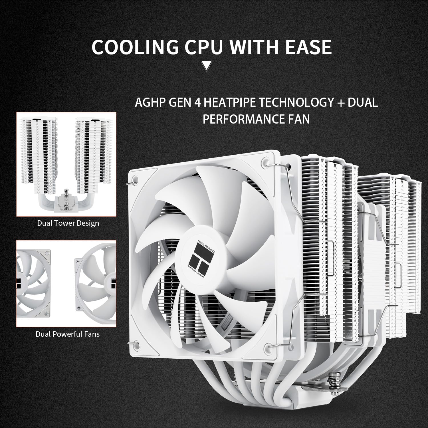 ENFRIADOR DE CPU THERMALRIGHT PEERLESS ASSASSIN 140 BLANCO CON DOBLE TORRE Y 6 HEAT PIPES - 4