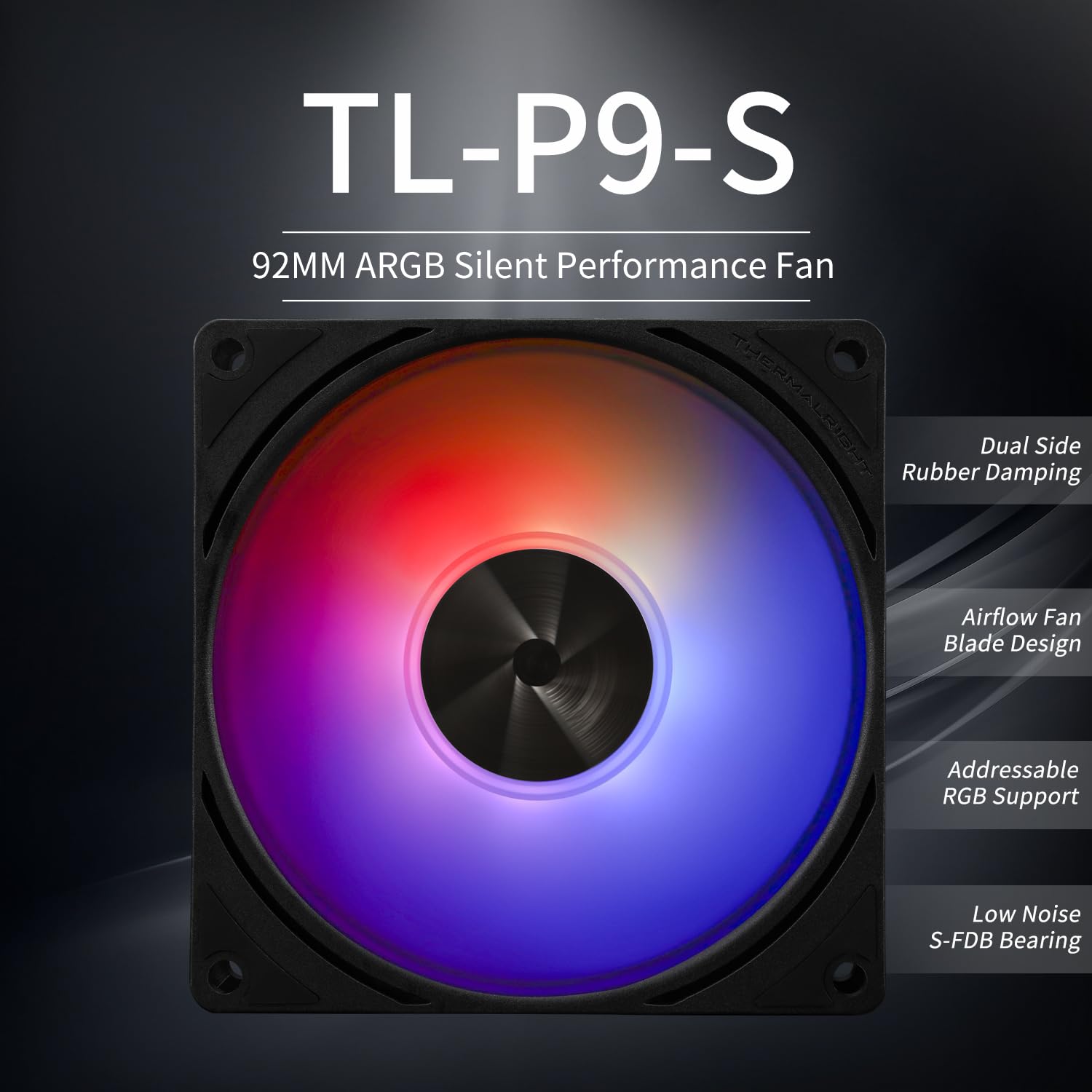 COOLER PARA CPU THERMALRIGHT TL-P9-S 92MM ARGB 2200RPM NEGRO - 2