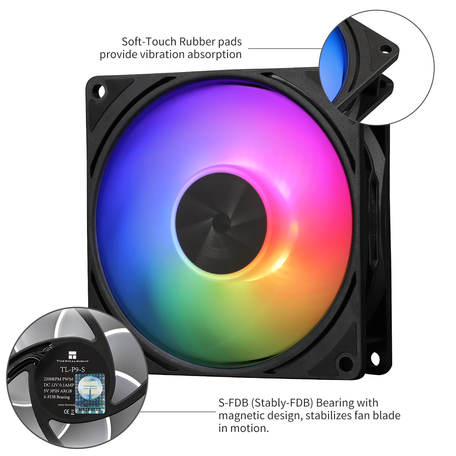 COOLER PARA CPU THERMALRIGHT TL-P9-S 92MM ARGB 2200RPM NEGRO - 4