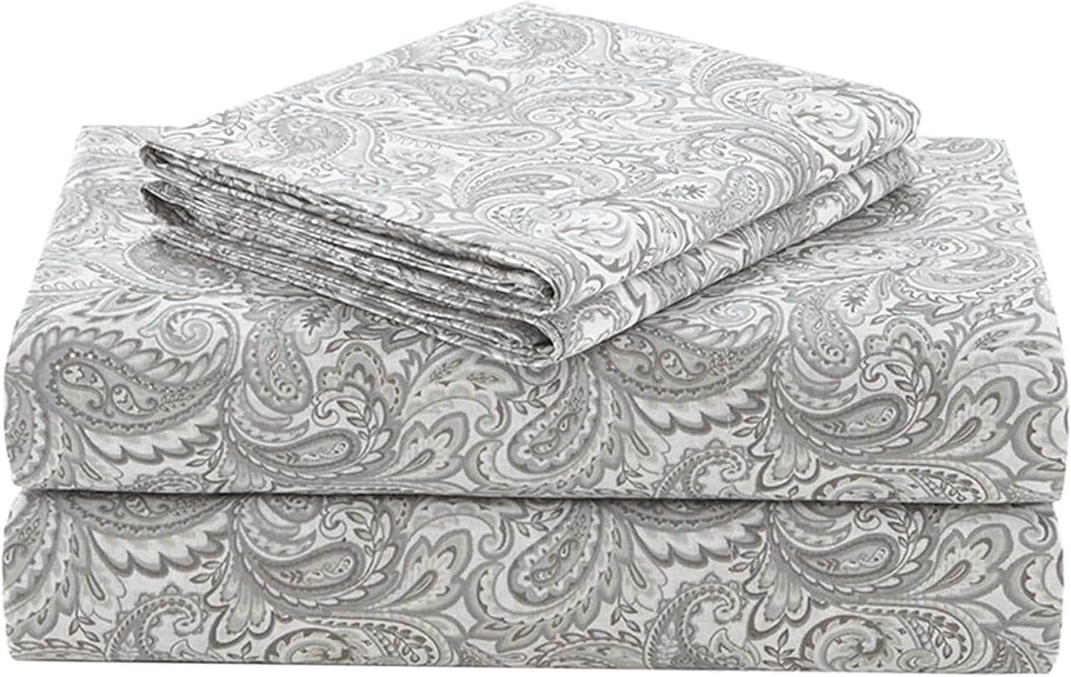 JUEGO DE SÁBANAS COMFORT SPACES PERCALE ALGODÓN 100% QUEEN 4 PIEZAS ESTAMPADO PAISLEY MULTICOLOR - 1