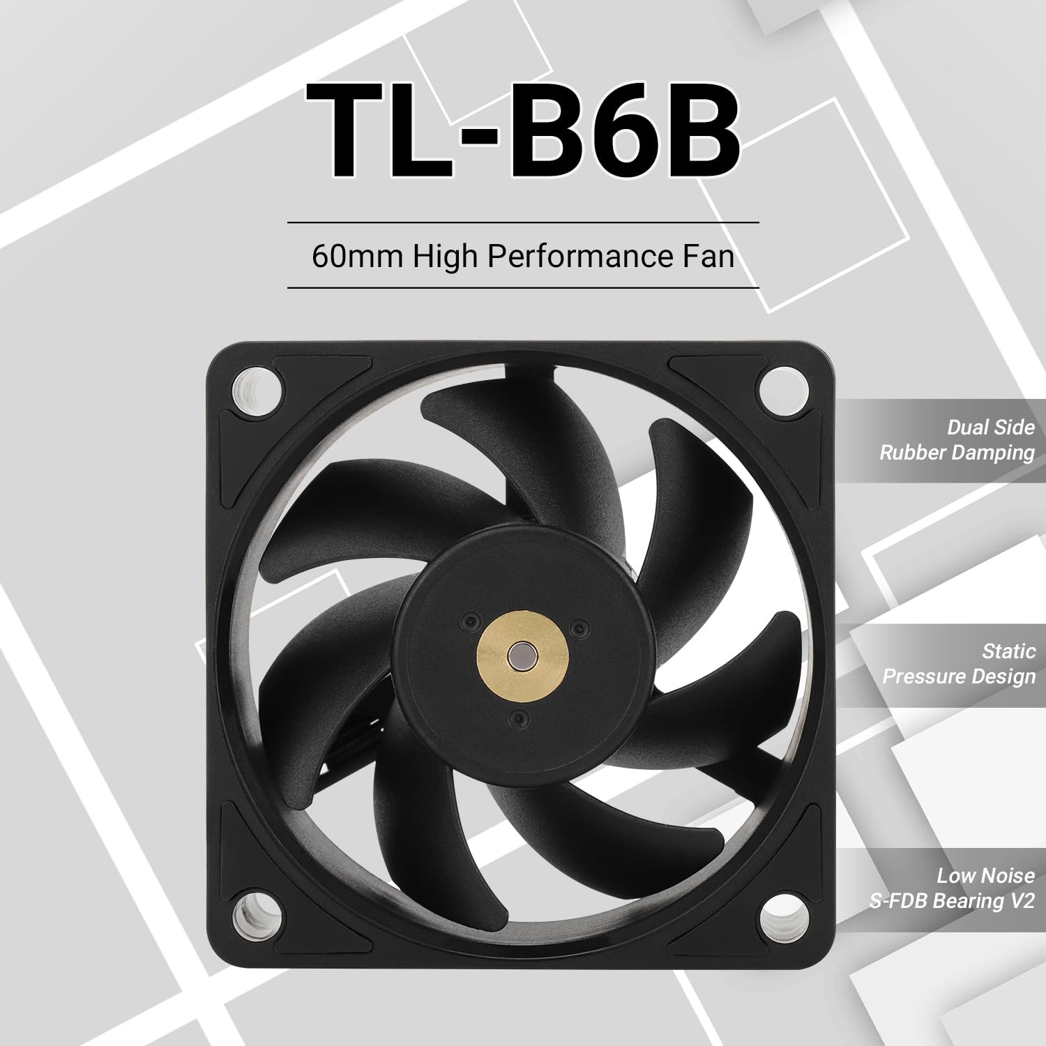 VENTILADOR PARA CPU THERMALRIGHT TL-B6B 60MM 3200RPM BAJO RUIDO NEGRO - 2