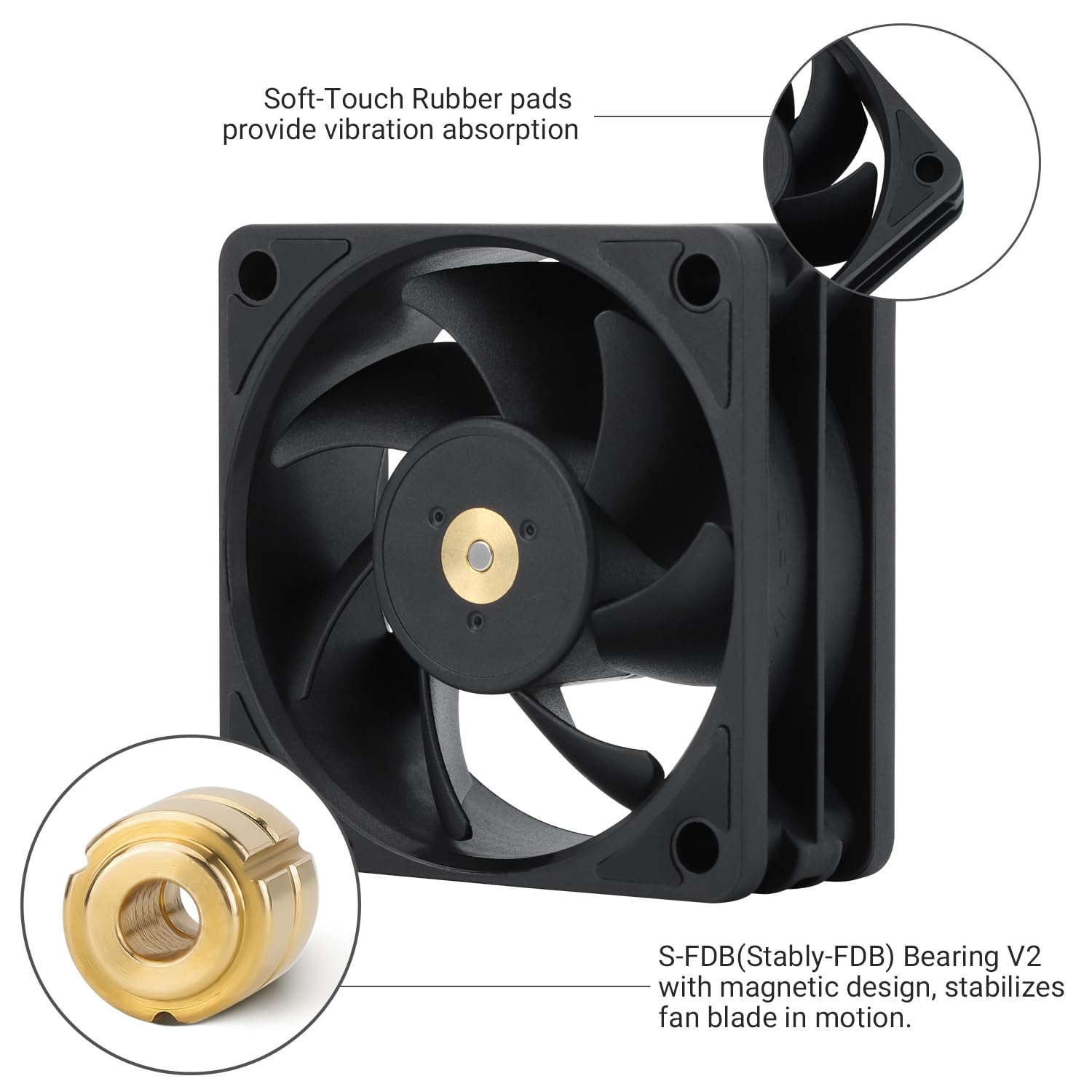 VENTILADOR PARA CPU THERMALRIGHT TL-B6B 60MM 3200RPM BAJO RUIDO NEGRO - 4