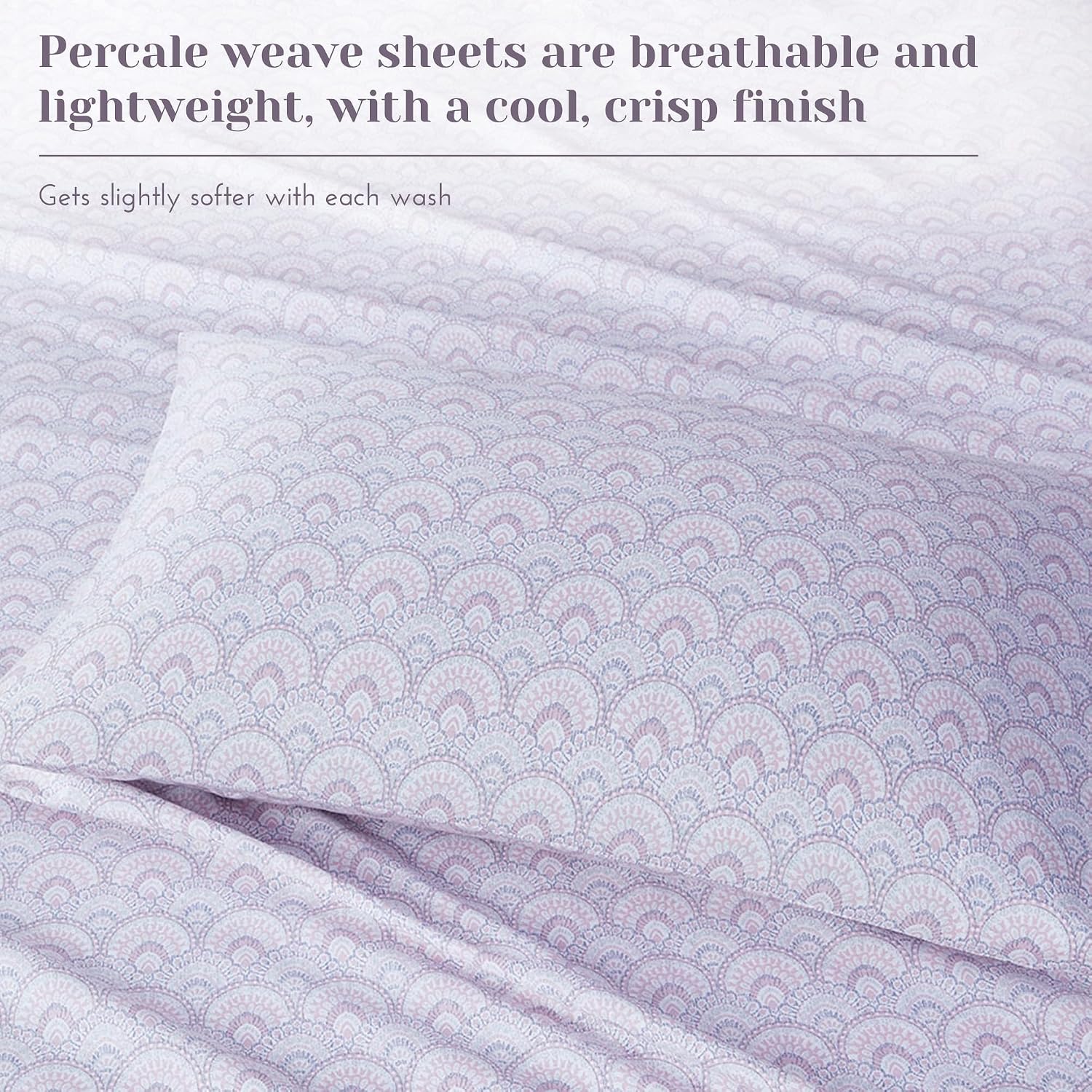 JUEGO DE SÁBANAS COMFORT SPACES TABITHA QUEEN 4 PIEZAS ALGODÓN PERCAL MORADO - 3