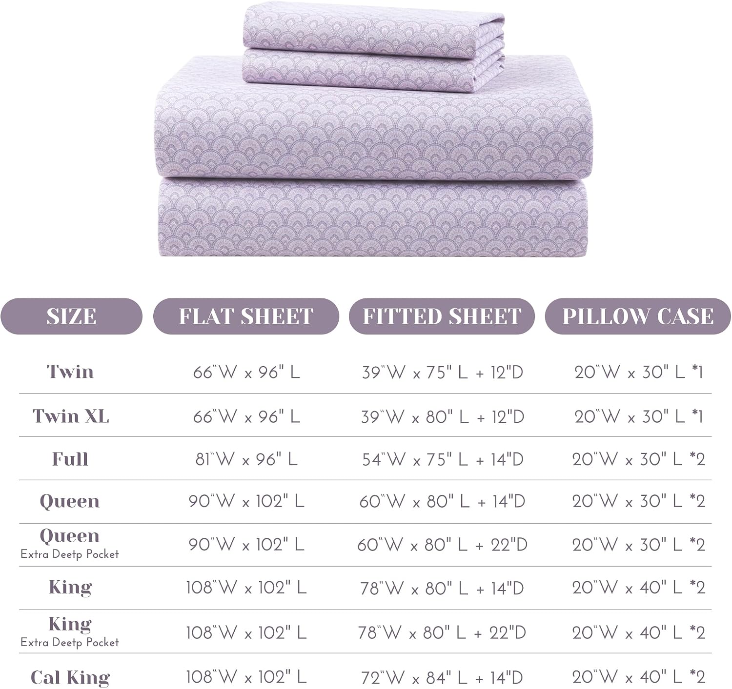 JUEGO DE SÁBANAS COMFORT SPACES TABITHA QUEEN 4 PIEZAS ALGODÓN PERCAL MORADO - 4