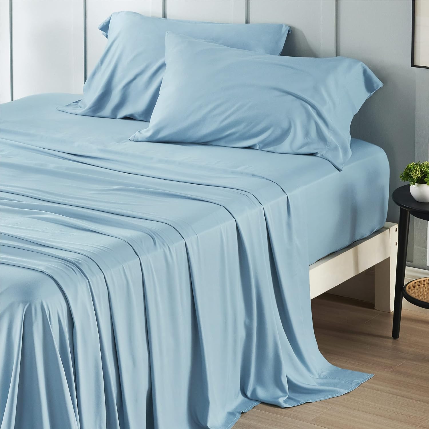 JUEGO DE SÁBANAS BEDSURE PUREWOVEN 100% RAYÓN DE BAMBÚ FULL 4 PIEZAS - 1