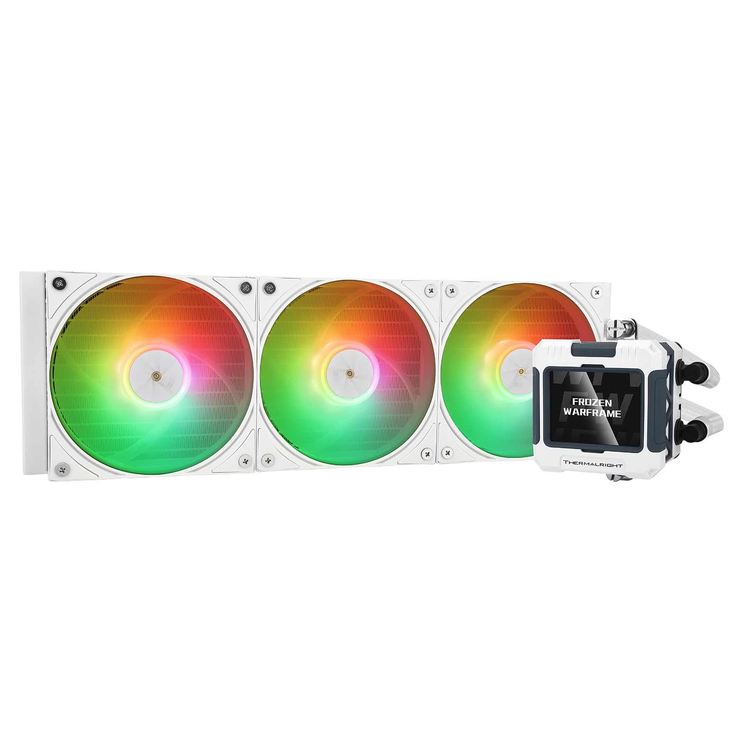 ENFRIADOR LÍQUIDO PARA CPU THERMALRIGHT FW 360 WHITE ARGB CON 3 VENTILADORES PWM Y PANTALLA IPS LCD - 1