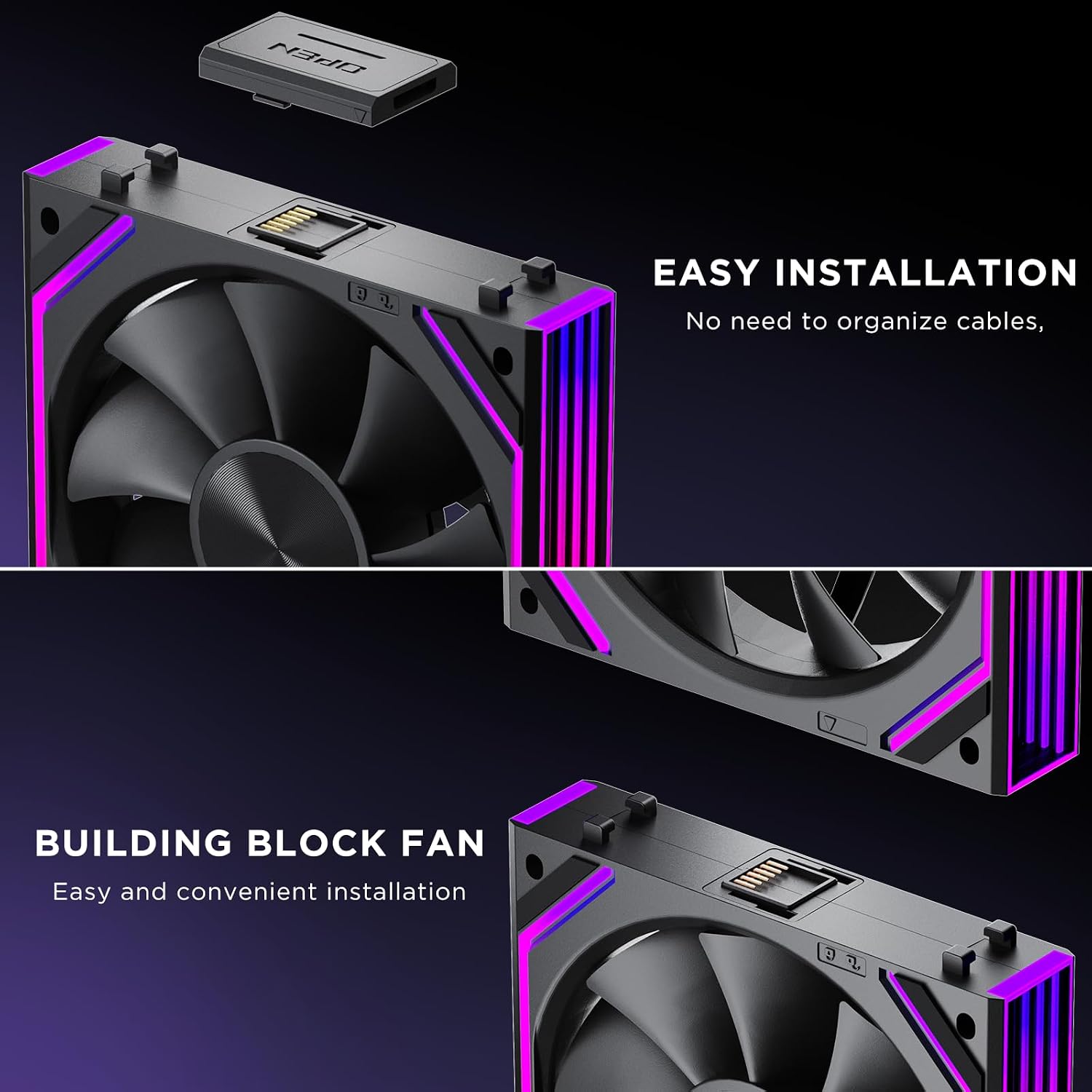COOLER PARA PC JUNGLE LEOPARD INTERSTELLAR V2 RS 120MM NEGRO 3 UNIDADES - 5