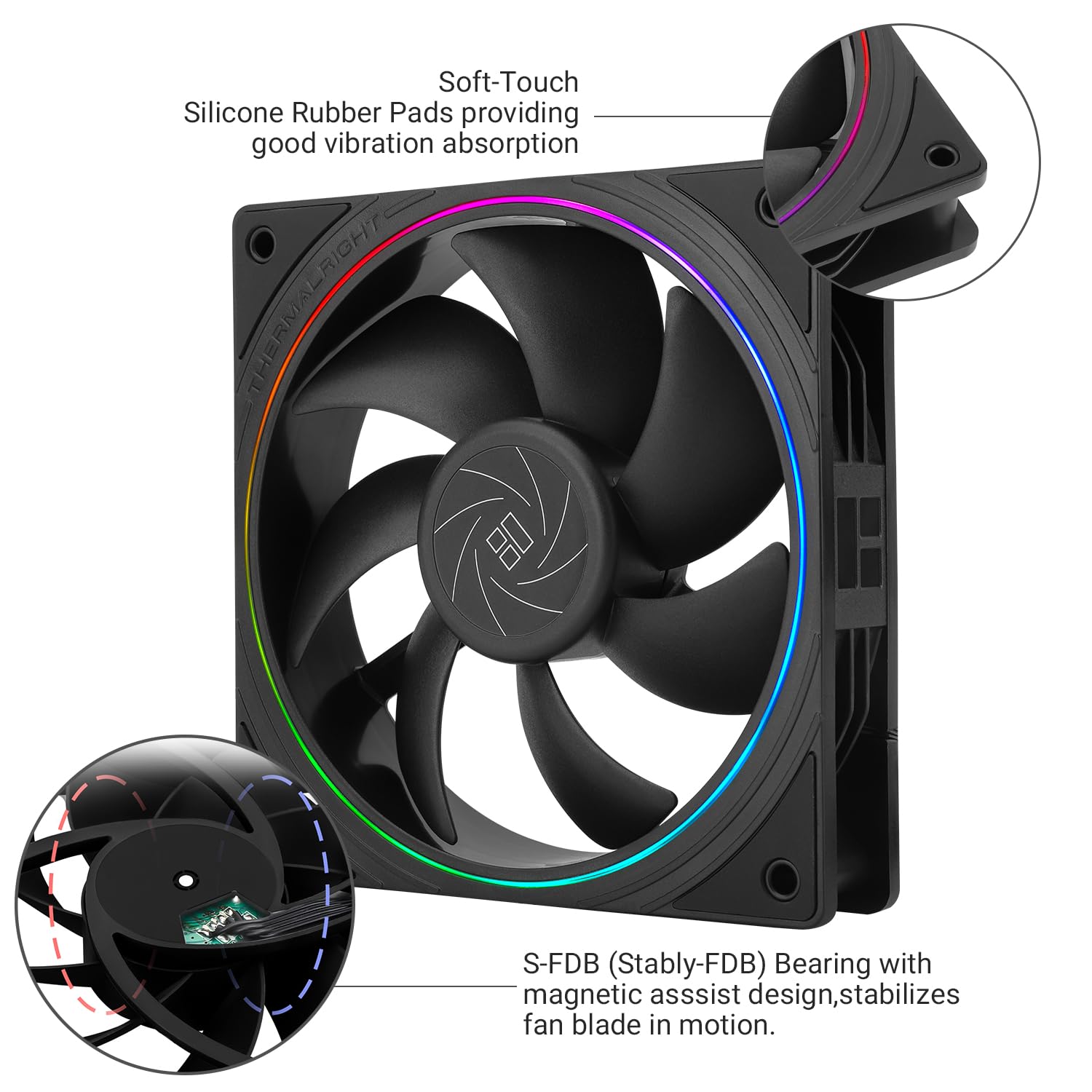 VENTILADOR PARA CPU THERMALRIGHT TL-S12 120MM CON ILUMINACIÓN ARGB 3 UNIDADES - 4
