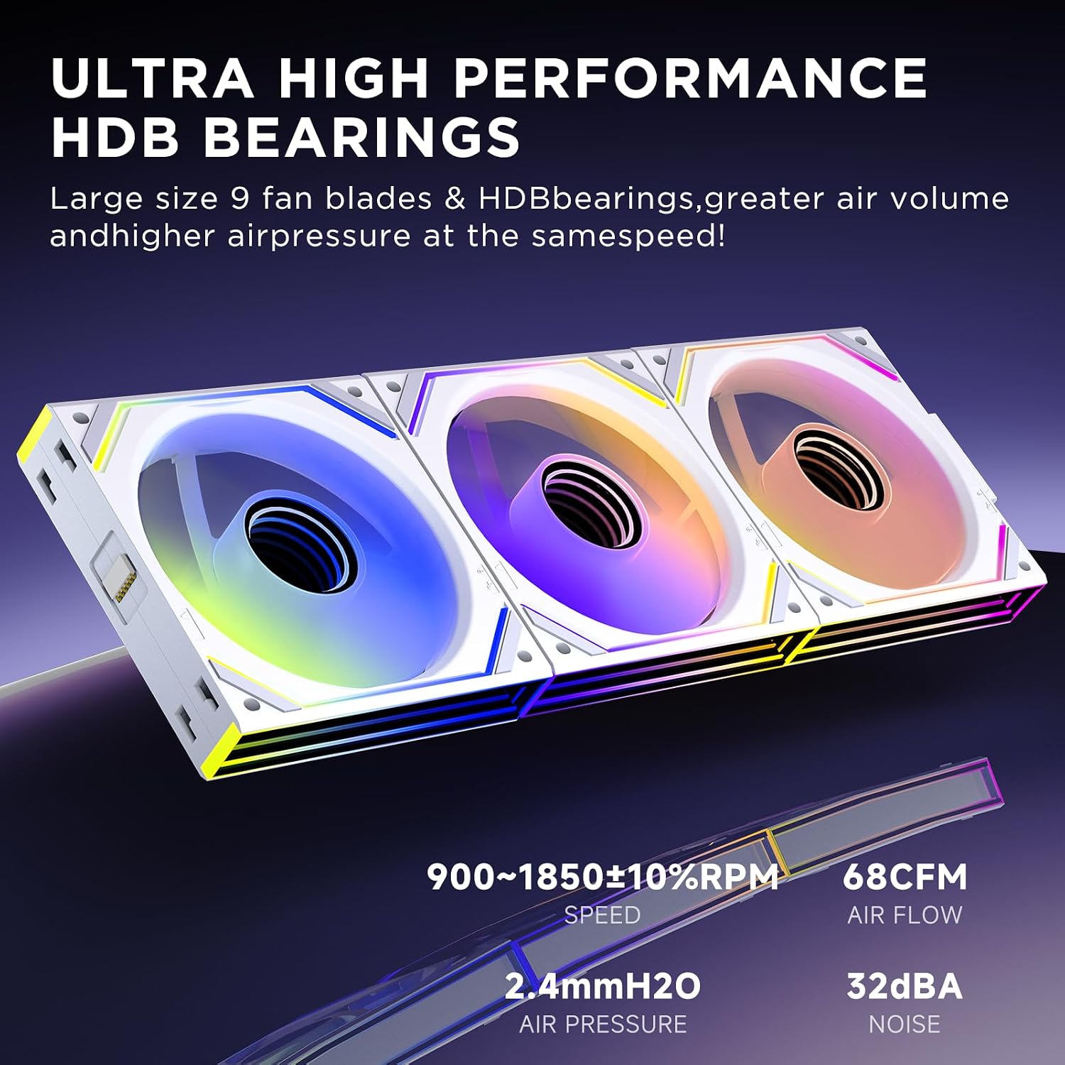 VENTILADOR PARA PC JUNGLE LEOPARD INTERSTELLAR V2 120MM ARGB BLANCO 3 UNIDADES CON CONTROLADOR - 3