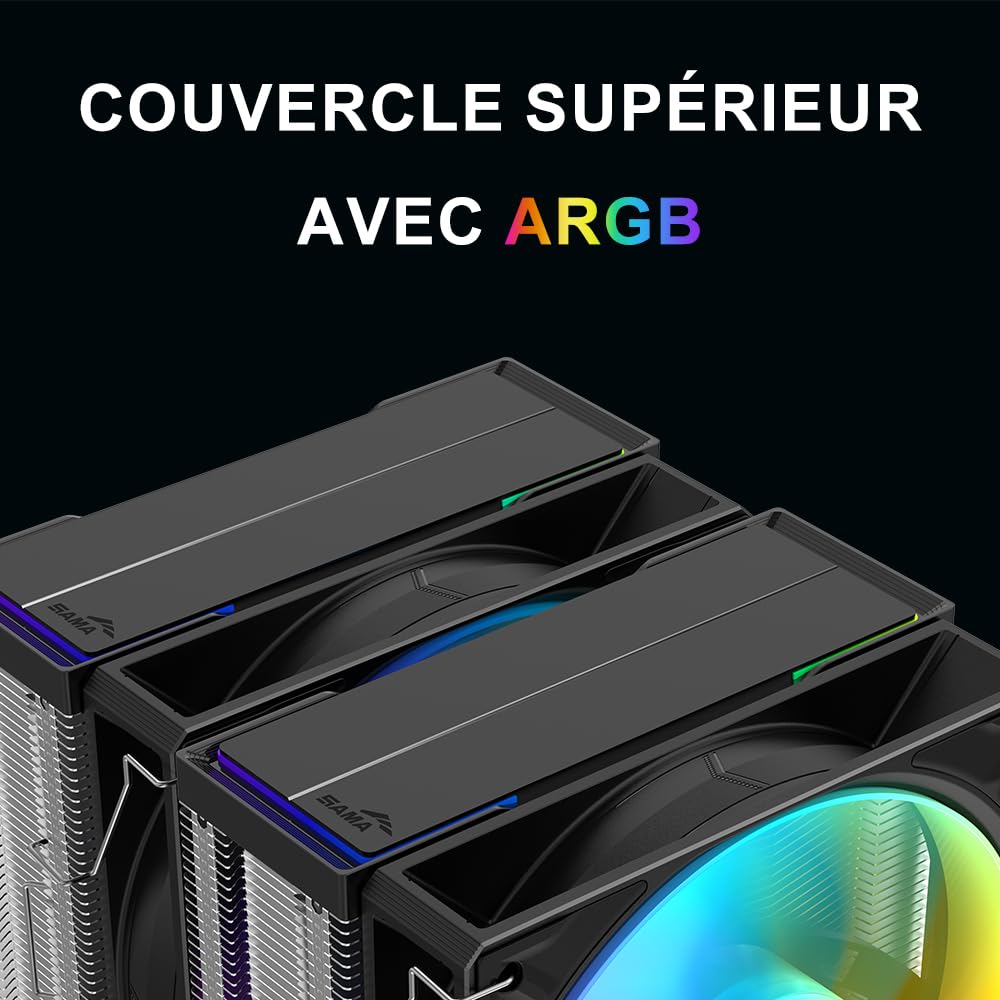 ENFRIADOR DE CPU SAMA A60L DUAL TOWER 265W TDP CON ARGB - 2