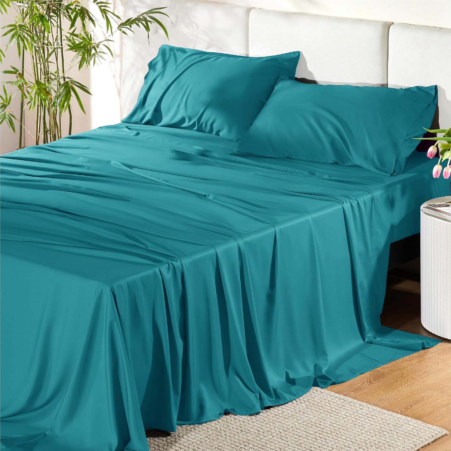 JUEGO DE SÁBANAS BEDSURE PUREWOVEN 100% RAYÓN DE BAMBÚ KING - 1