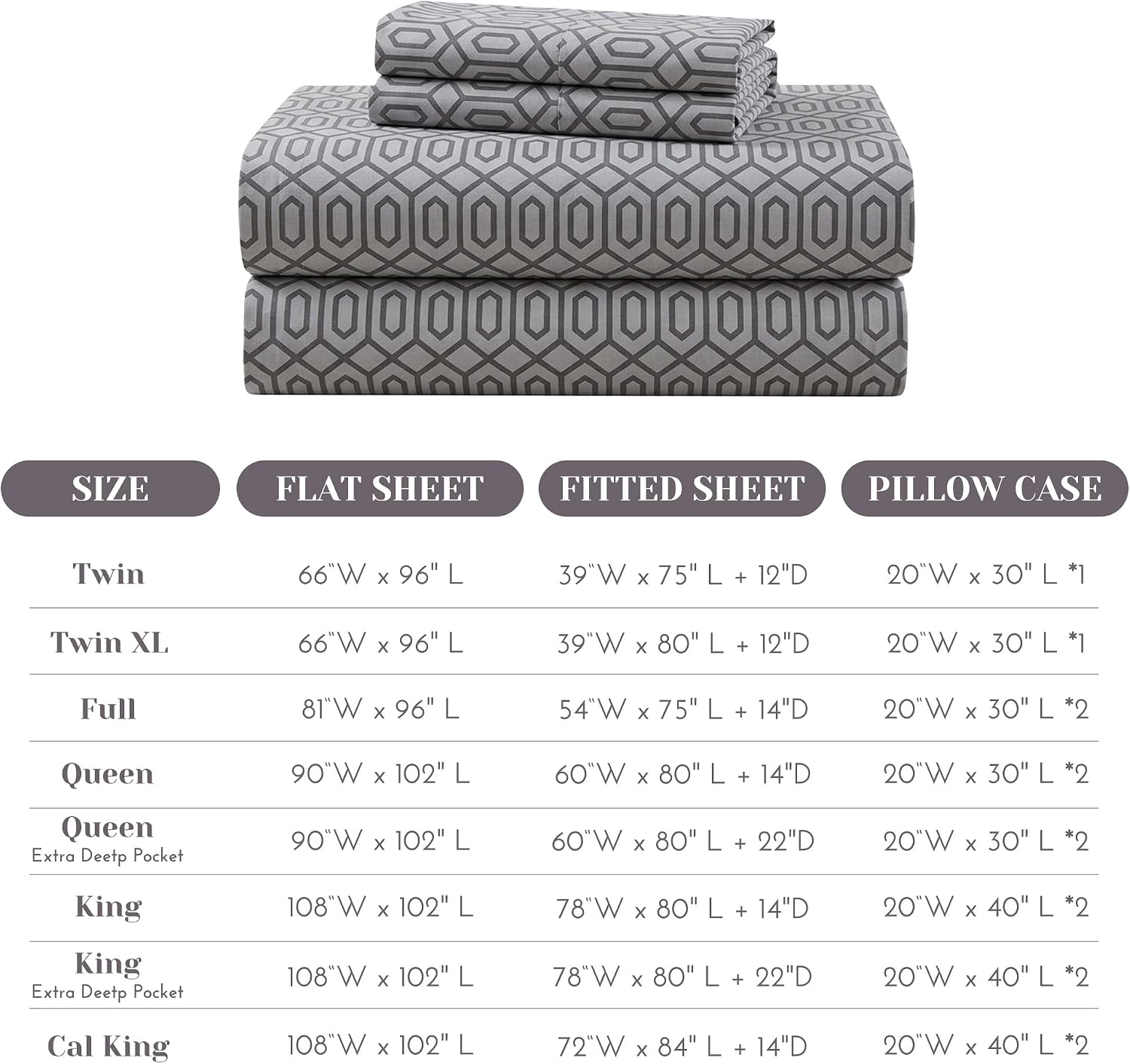 JUEGO DE SÁBANAS COMFORT SPACES PERCALE ALGODÓN 100% QUEEN 4 PIEZAS SILVER - 4