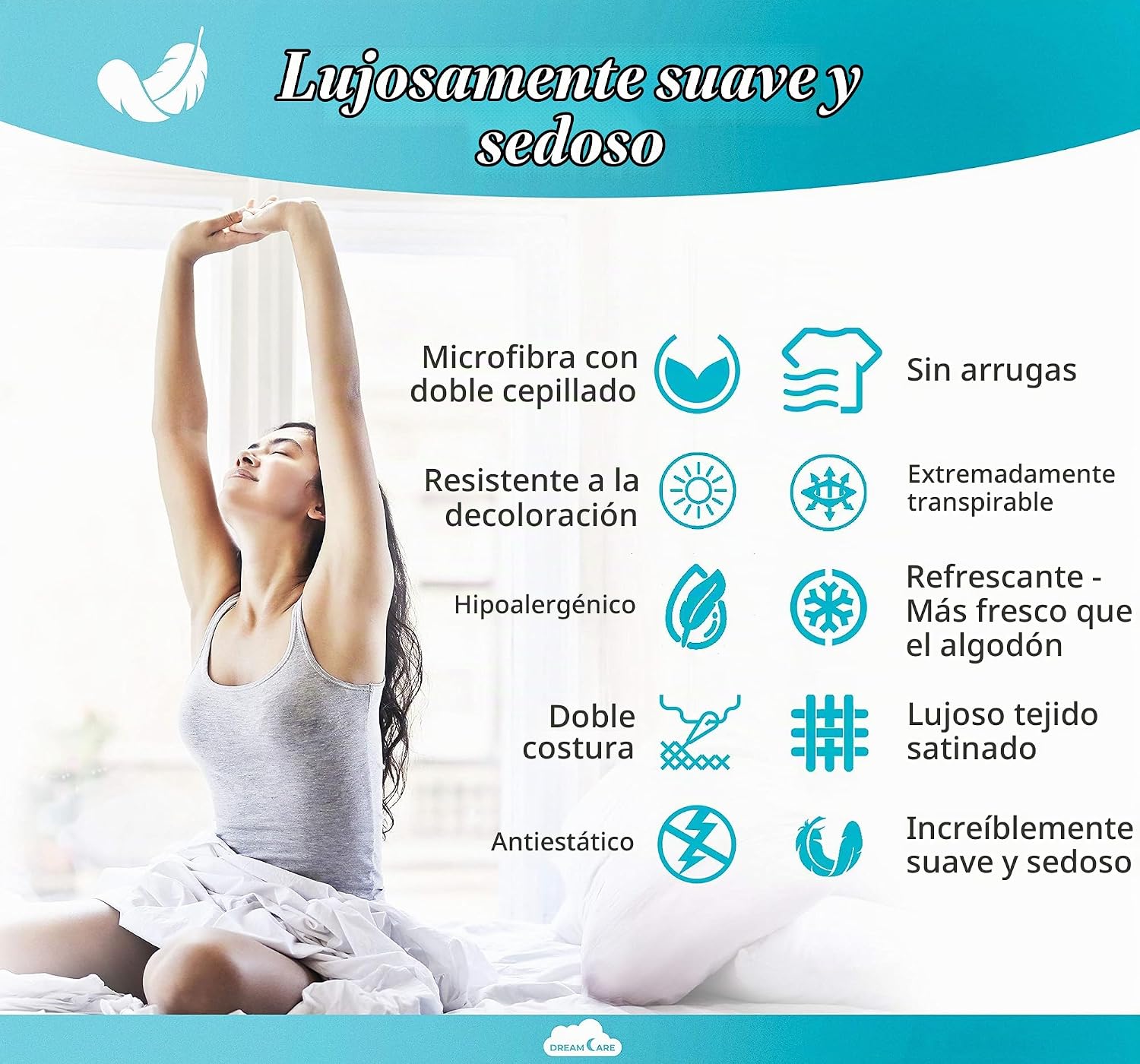 JUEGO DE SÁBANAS KING DREAMCARE 6 PIEZAS MICROFIBRA - 5