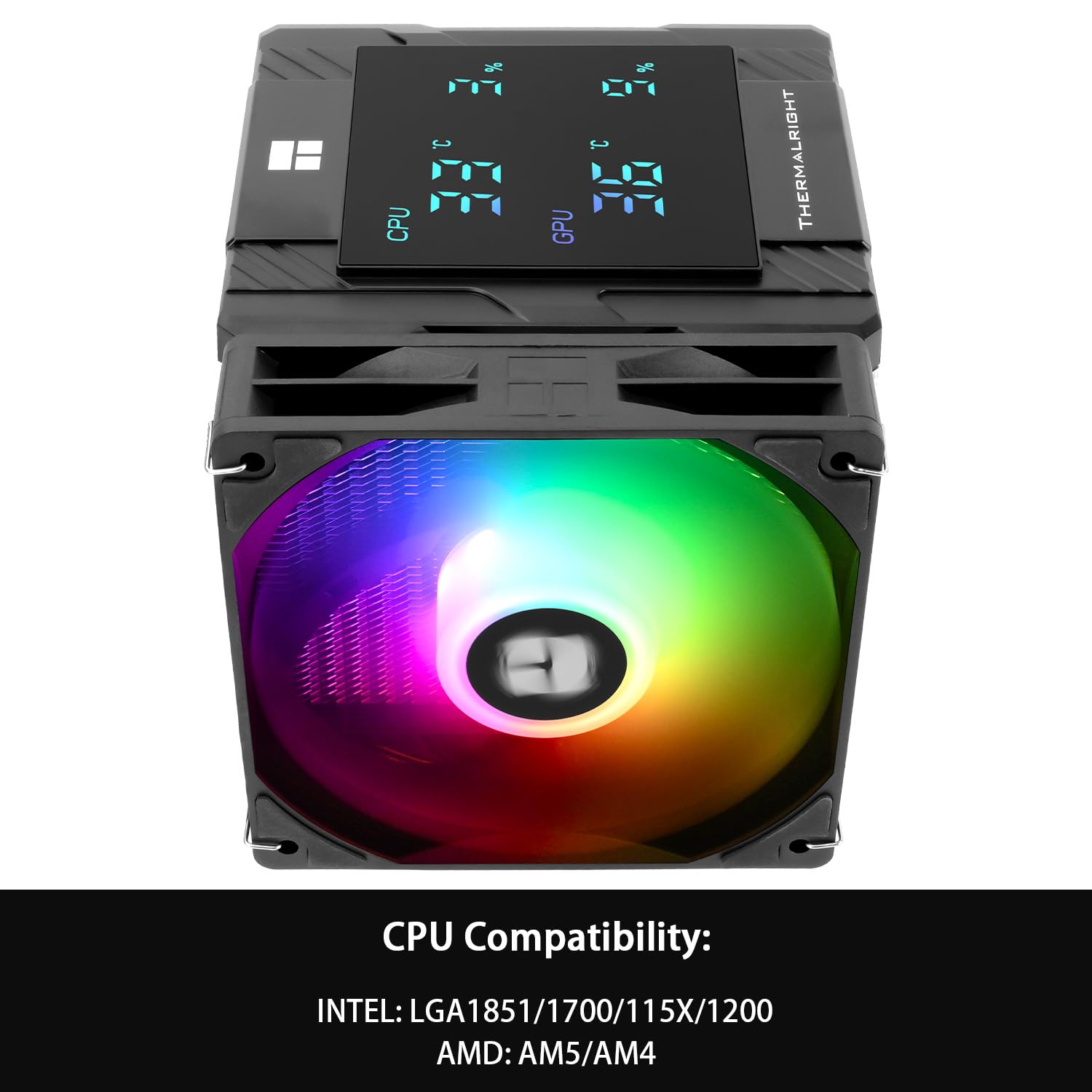 ENFRIADOR DE CPU THERMALRIGHT PEERLESS ASSASSIN 120 DIGITAL ARGB NEGRO CON 6 HEATPIPES DE 6MM - 2