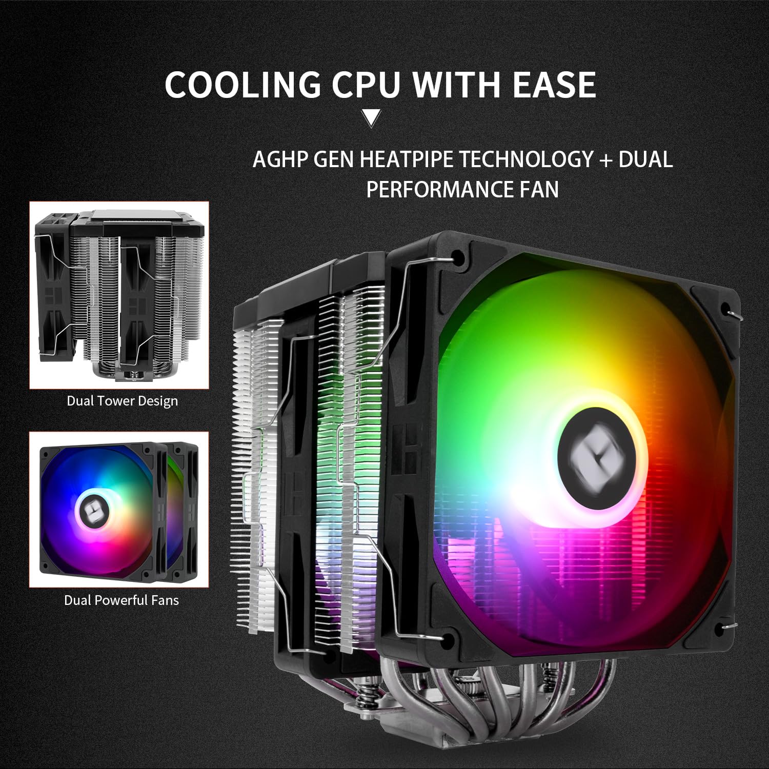 ENFRIADOR DE CPU THERMALRIGHT PEERLESS ASSASSIN 120 DIGITAL ARGB NEGRO CON 6 HEATPIPES DE 6MM - 5