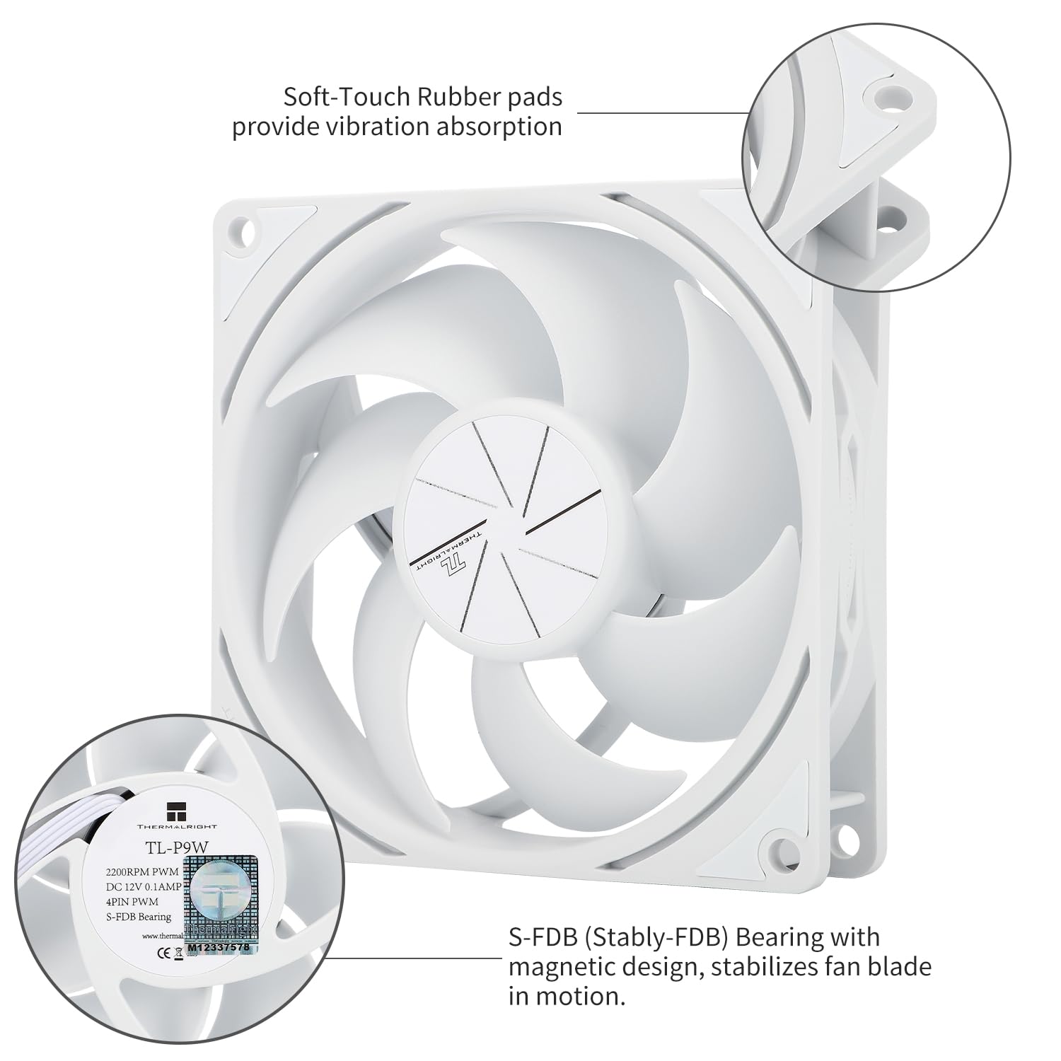 COOLER PARA CPU THERMALRIGHT TL-P9W 92MM BLANCO 2200RPM - 4