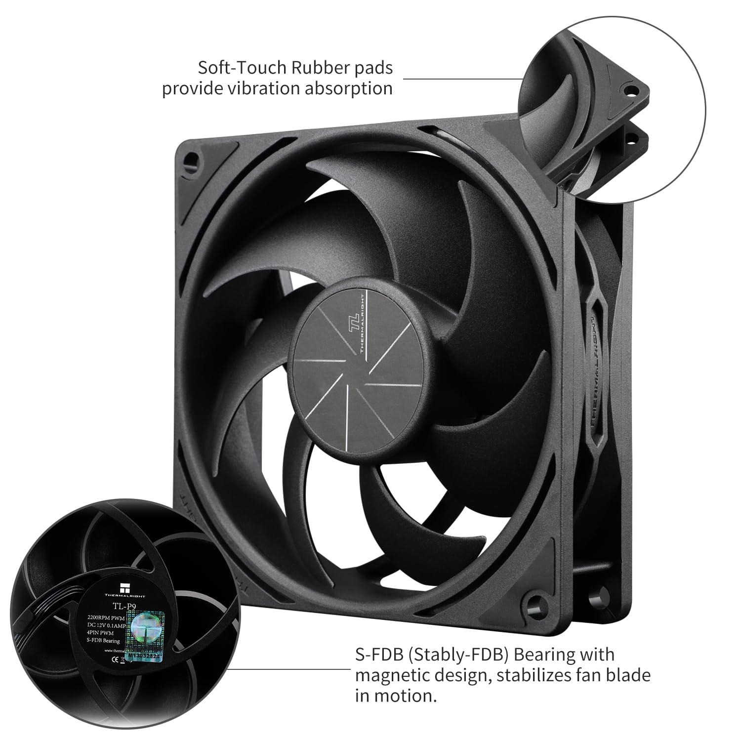 COOLER PARA CPU THERMALRIGHT TL-P9 92MM 2200RPM NEGRO - 4