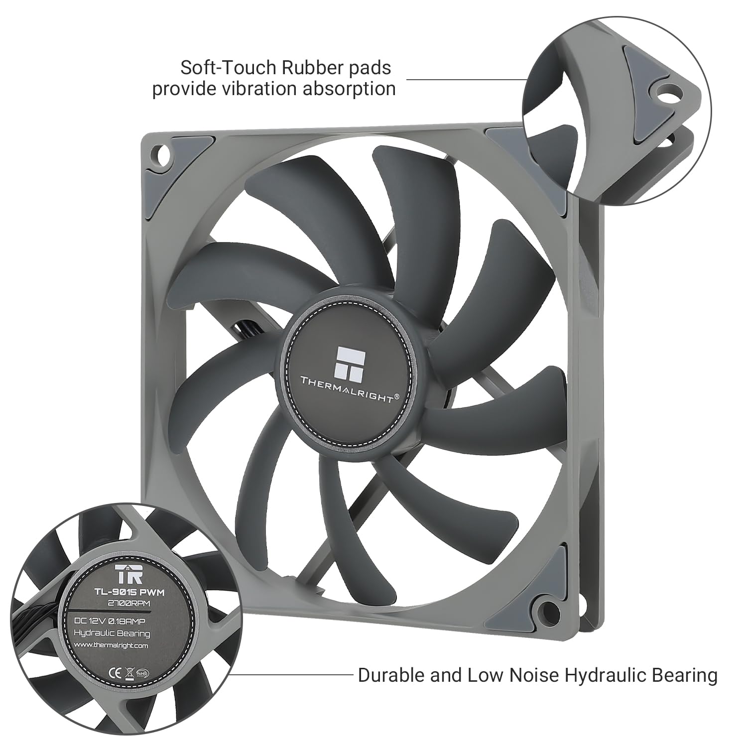 VENTILADOR PARA CPU THERMALRIGHT TL-9015 92MM 4PIN PWM 2700RPM ULTRADELGADO - 4