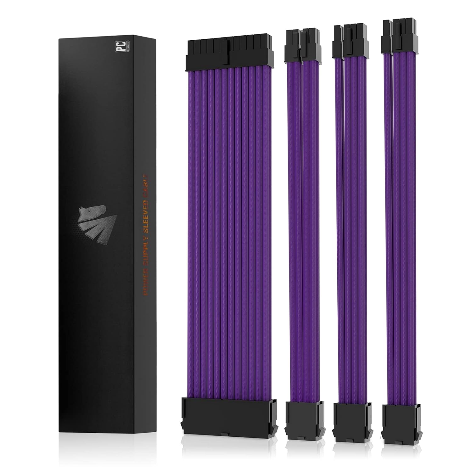 CABLE DE EXTENSIÓN PSU ASIAHORSE 18AWG 30 CM CON FUNDA TRENZADA Y KIT DE PEINES 24P/8P A 6+2P/8P A 4+4P - 1