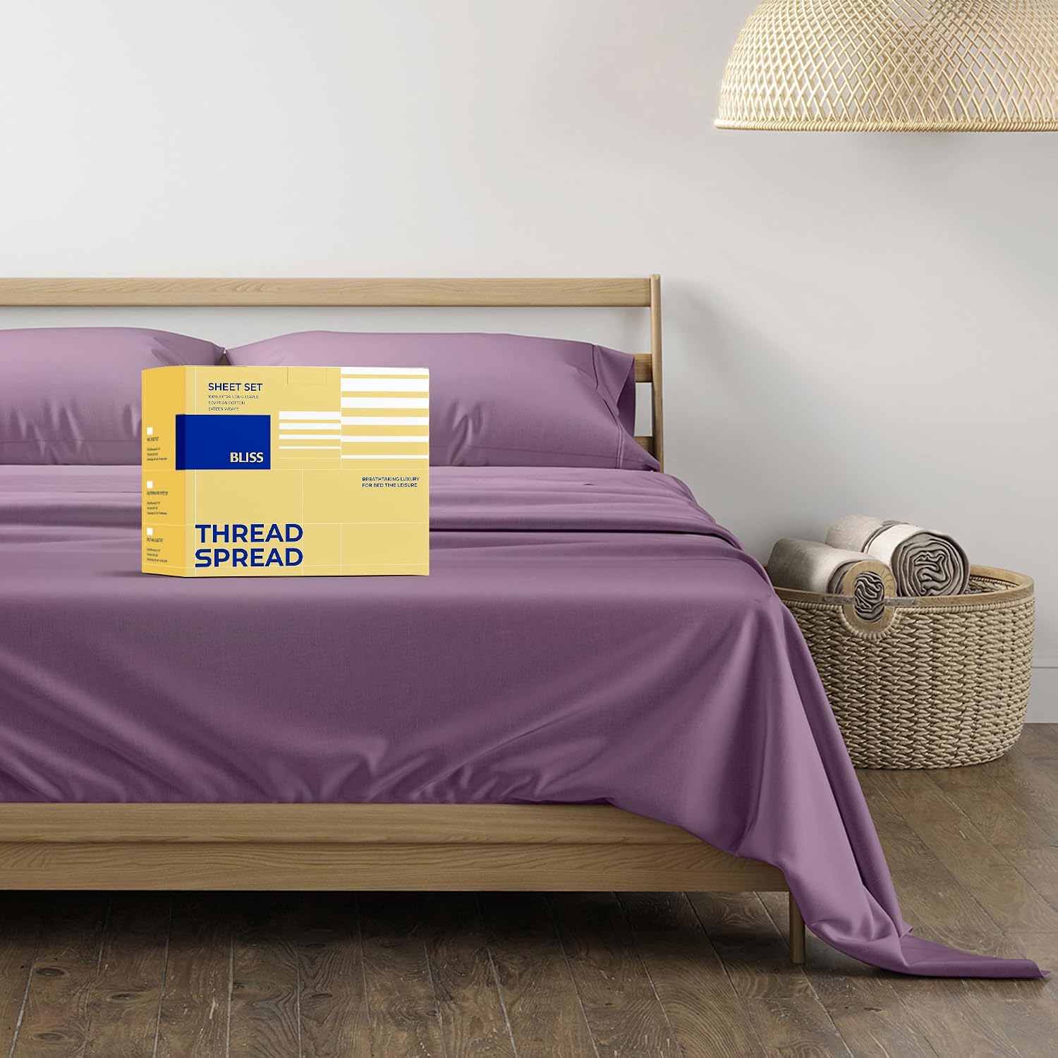 JUEGO DE SÁBANAS THREAD SPREAD EGYPTIAN COTTON KING SIZE 4 PIEZAS CIRUELA - 1