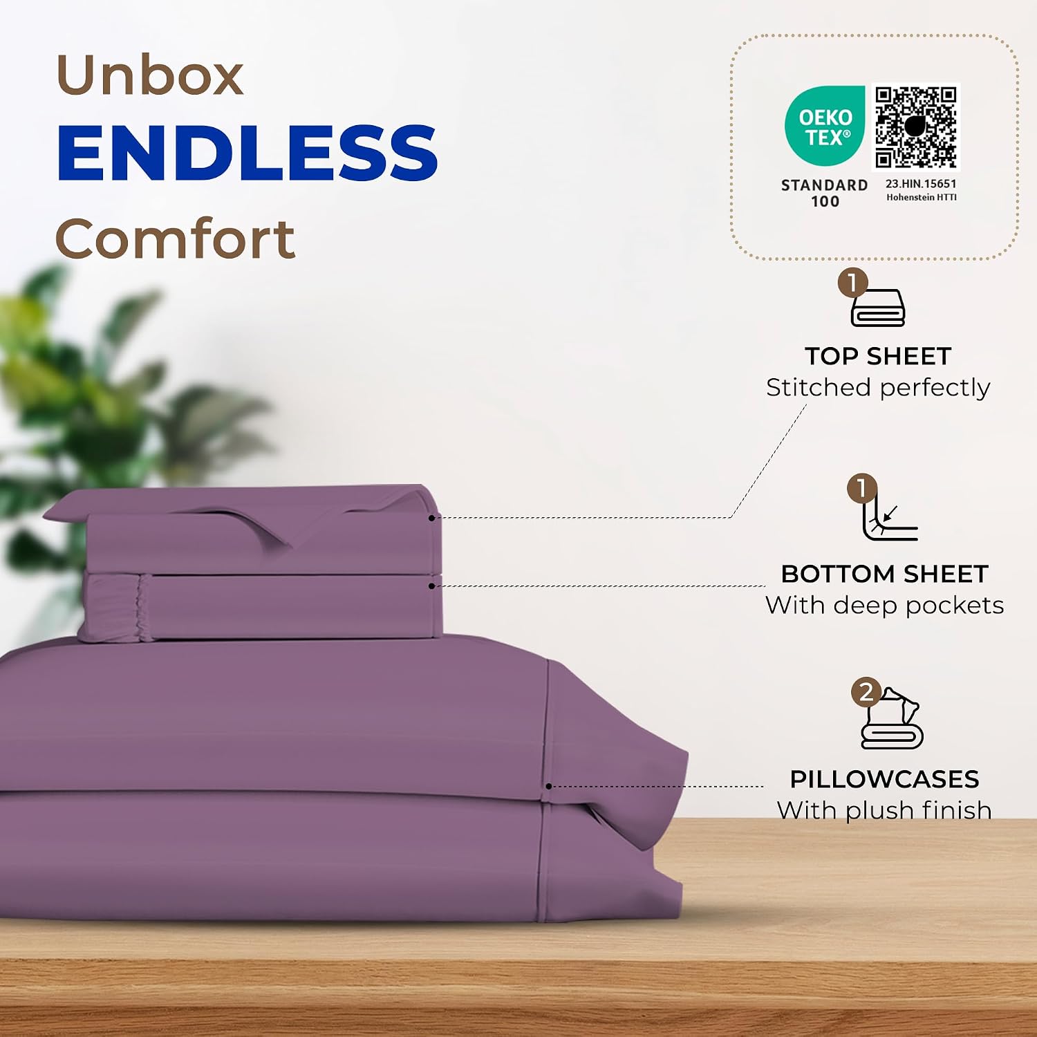 JUEGO DE SÁBANAS THREAD SPREAD EGYPTIAN COTTON KING SIZE 4 PIEZAS CIRUELA - 3