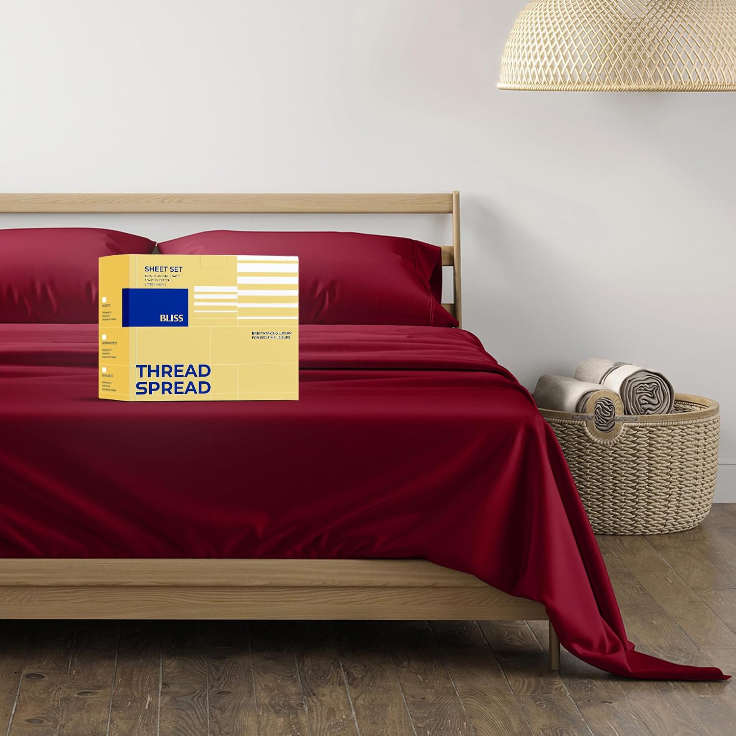 JUEGO DE SÁBANAS THREAD SPREAD EGYPTIAN COTTON KING BURDEO 4 PIEZAS - 1