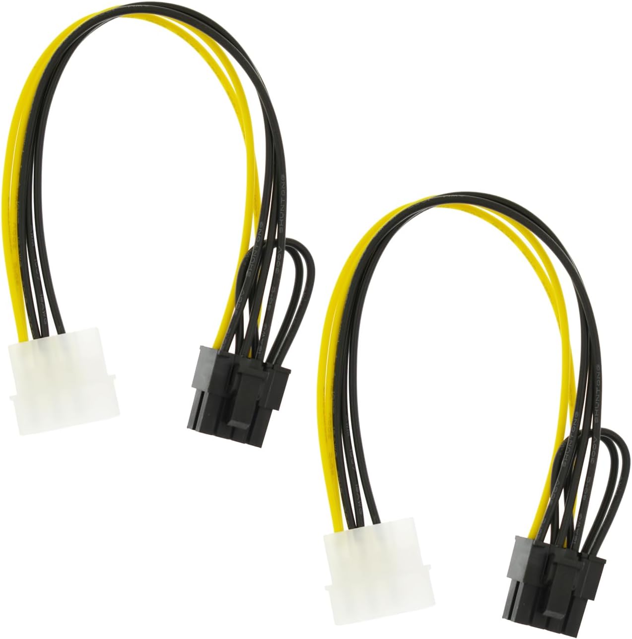 CABLE ADAPTADOR YIKAIEN 4 PIN MOLEX A 8 PIN (6+2 PIN) PARA GPU 22 CM PACK 2 - 1
