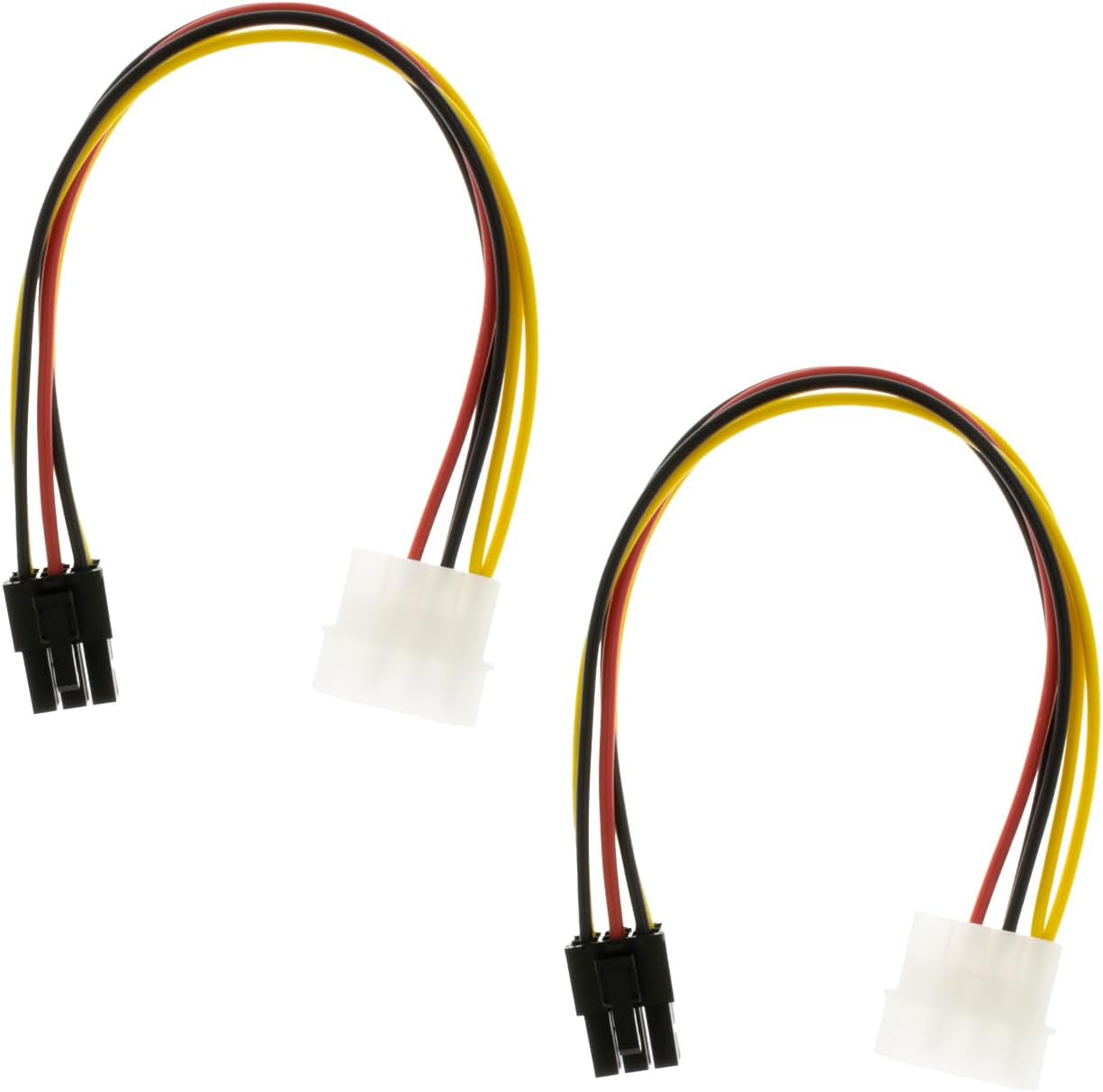 CABLE DE PODER 4 PIN MOLEX A 6 PIN PARA TARJETA DE VIDEO GPU YIKAIEN 22 CM PACK 2 - 1