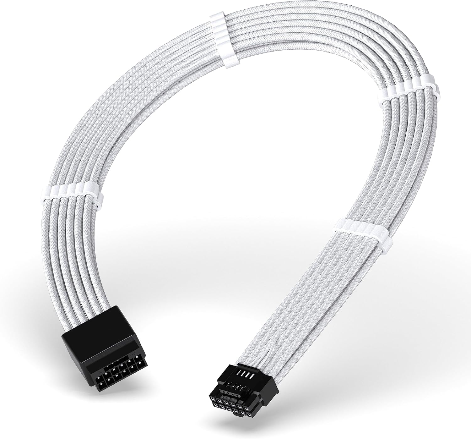 CABLE DE EXTENSIÓN DE PODER PCIE 5.0 EZDIY-FAB 16PIN (12+4) 16AWG BLANCO COMPATIBLE CON RTX 5080, 5070, 4090, 4080, 4070 - 1
